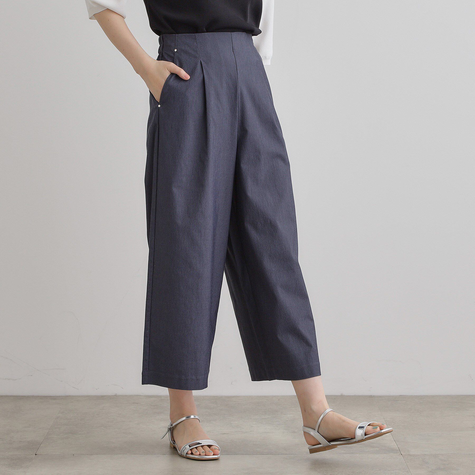 grove「【冷感】サマーハイパーストレッチワイドパンツ」|その他|デニムライク(094