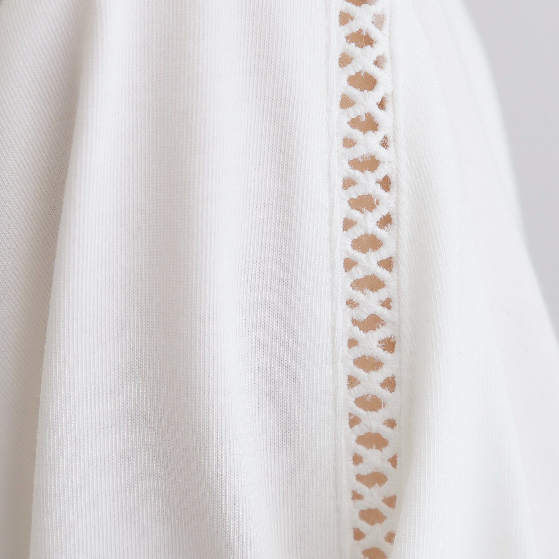 grove「【接触冷感・UVカットetc】レース切替え袖ねじりプルオーバー」|Tシャツ・カットソー|