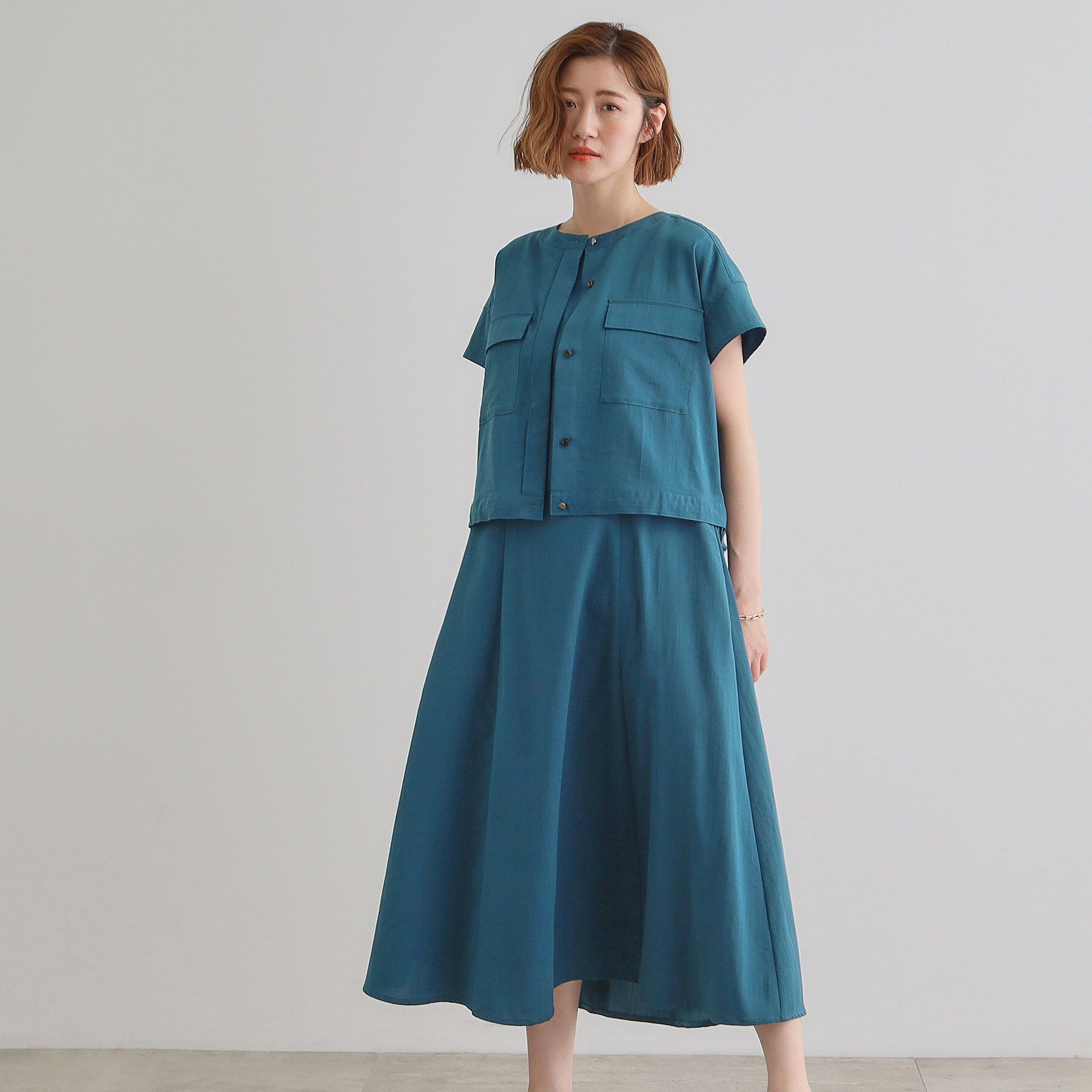 grove「【品よく着こなす、大人のワークスタイル】ワークジャケット&times;ワンピースセット」|ワンピース|