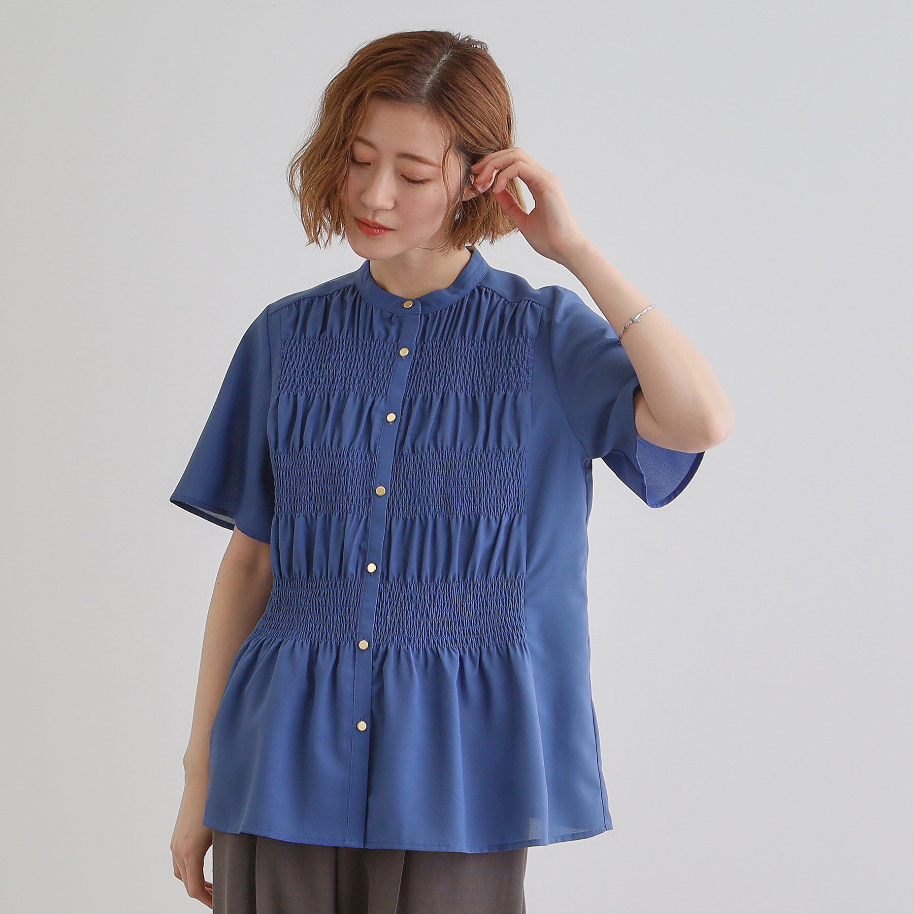 grove「大人の抜け感シアースラブシャーリングブラウス」|シャツ・ブラウス|