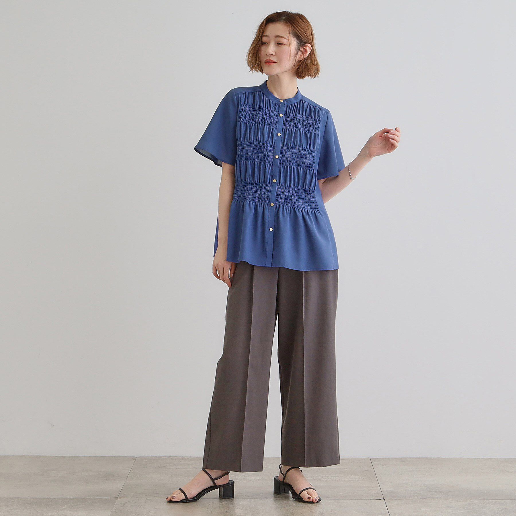 grove「大人の抜け感シアースラブシャーリングブラウス」|シャツ・ブラウス|