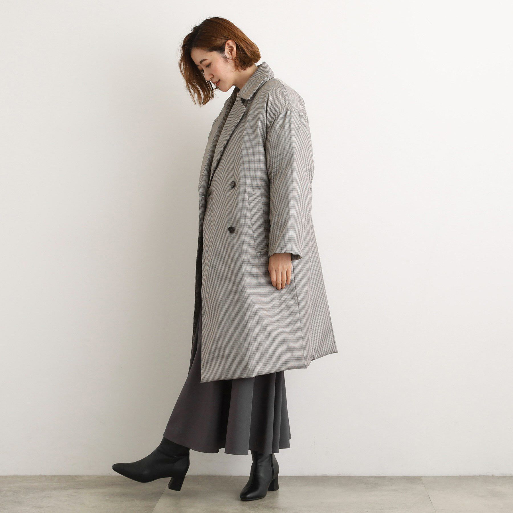 grove「すっきり見え、ステッチレス中綿コート」|ダウン|