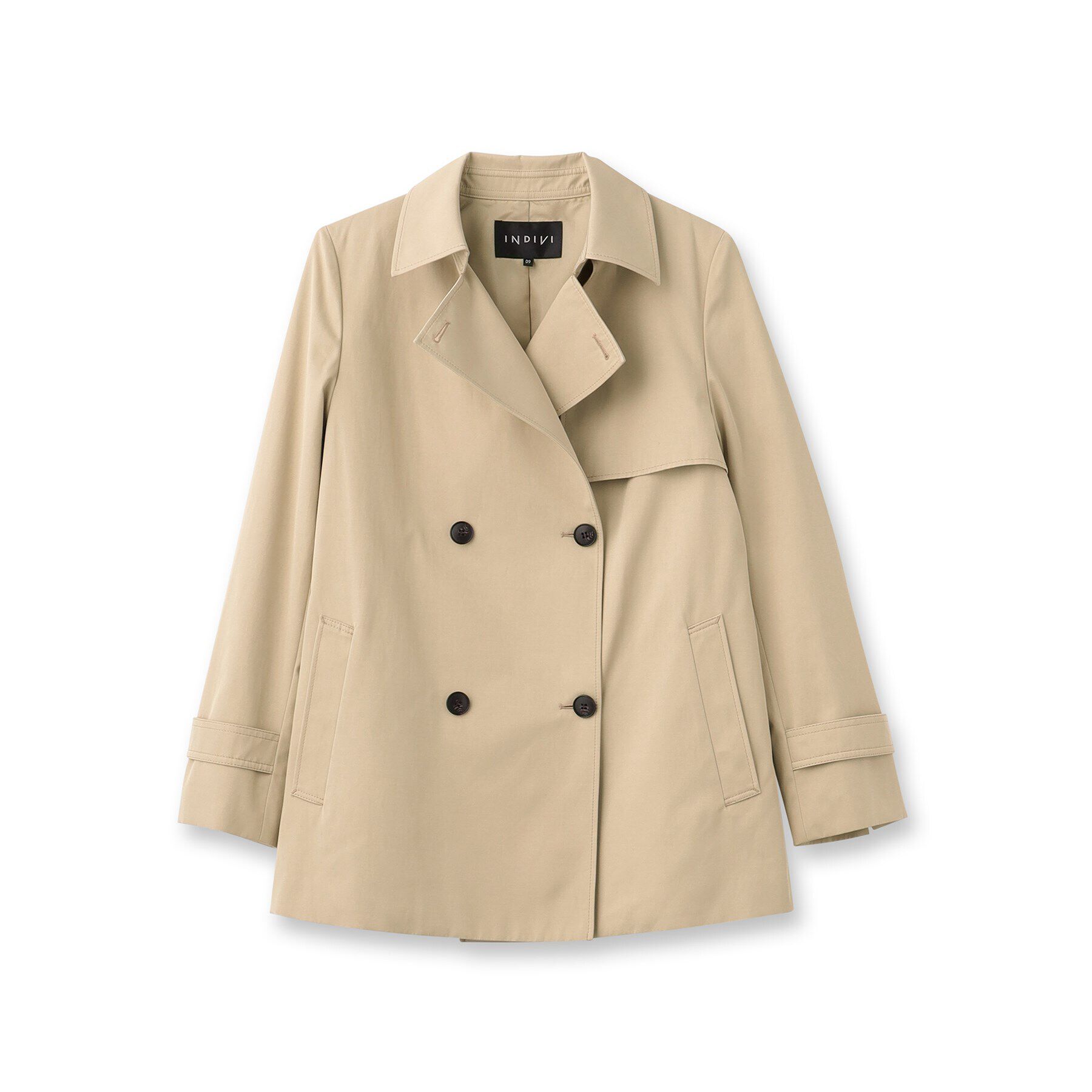 INDIVI「【撥水／UVケア】ミドル丈トレンチコート」|トレンチコート|