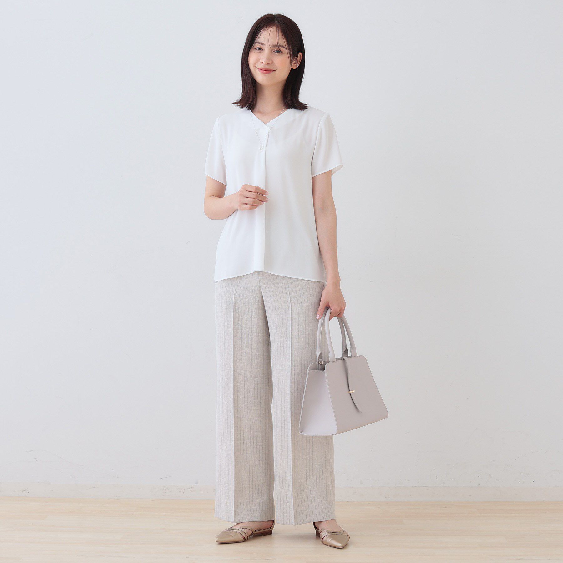 INDIVI「【洗える／通勤】タックブラウス」|シャツ・ブラウス|