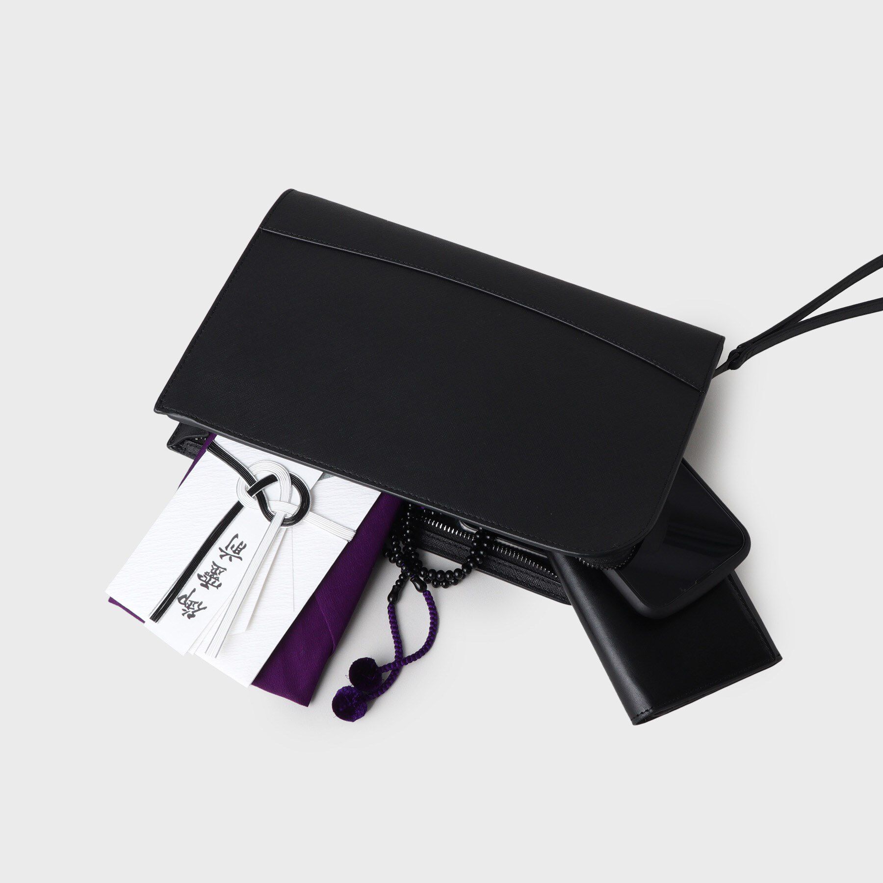 TAKEO KIKUCHI「【冠婚葬祭】ブラックレザー クラッチバッグ」|クラッチバッグ|