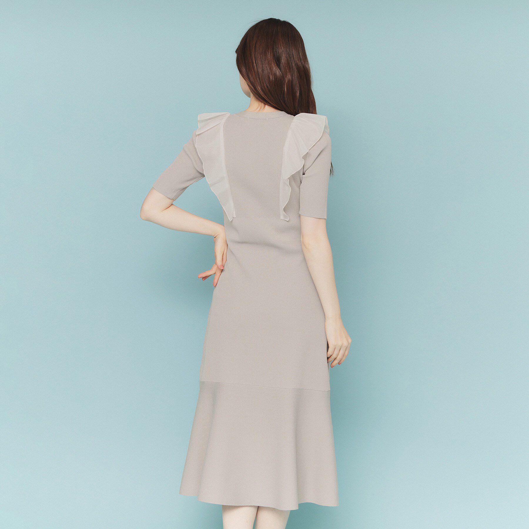 index「フリルドッキングニットワンピース【洗濯機洗い可/抗ピル】」|ワンピース|