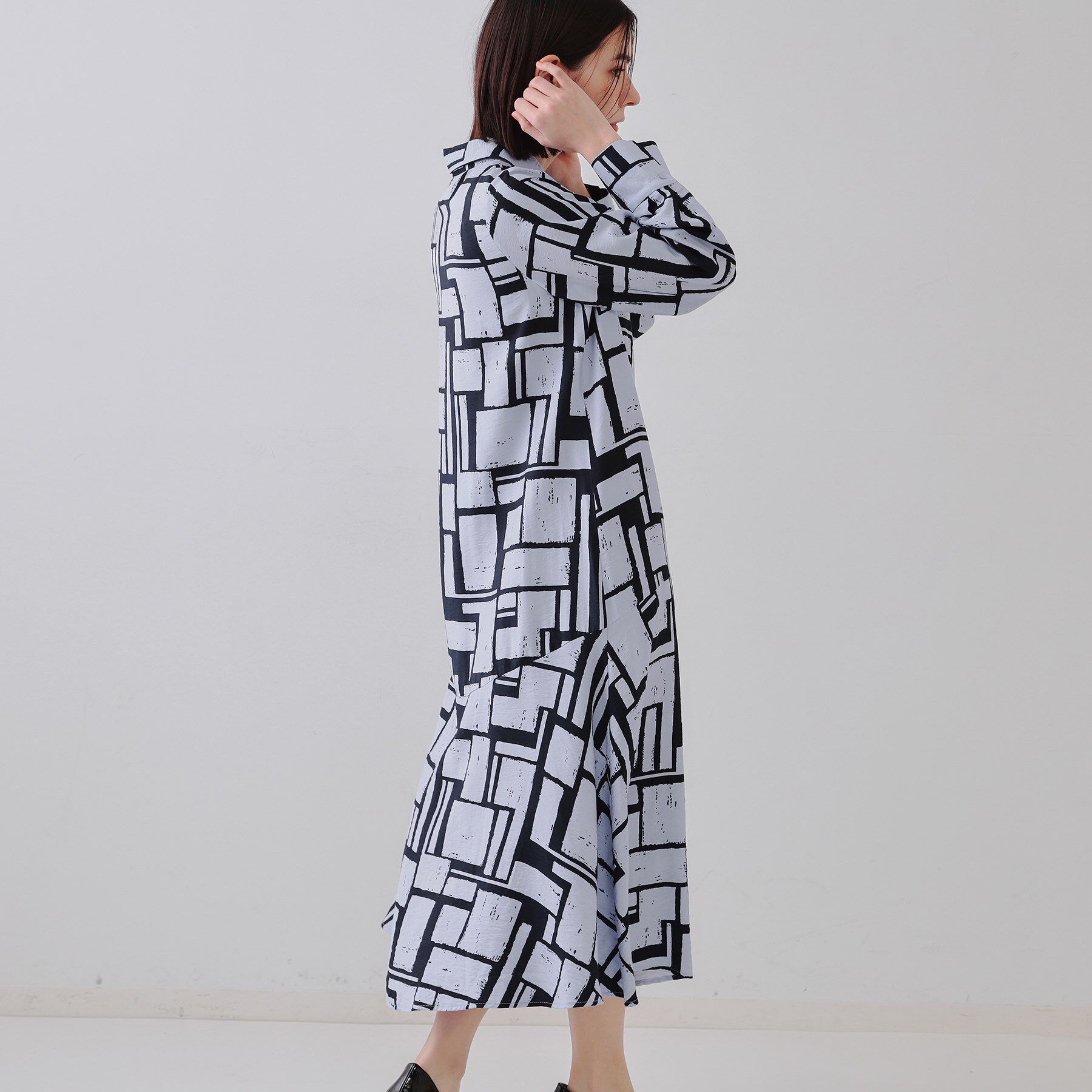 OPAQUE.CLIP「ジオメトリックプリントワンピース」|ワンピース|