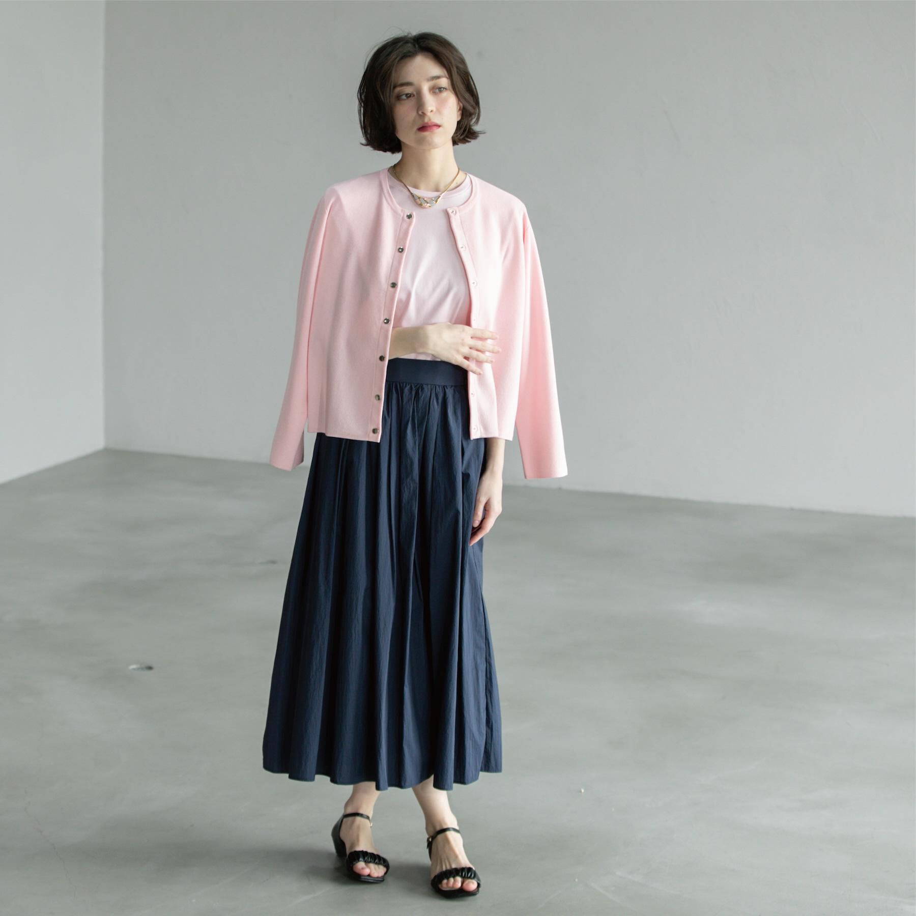 OPAQUE.CLIP「スナップボタンショートニットカーディガン【洗濯機洗い可】」|カーディガン|