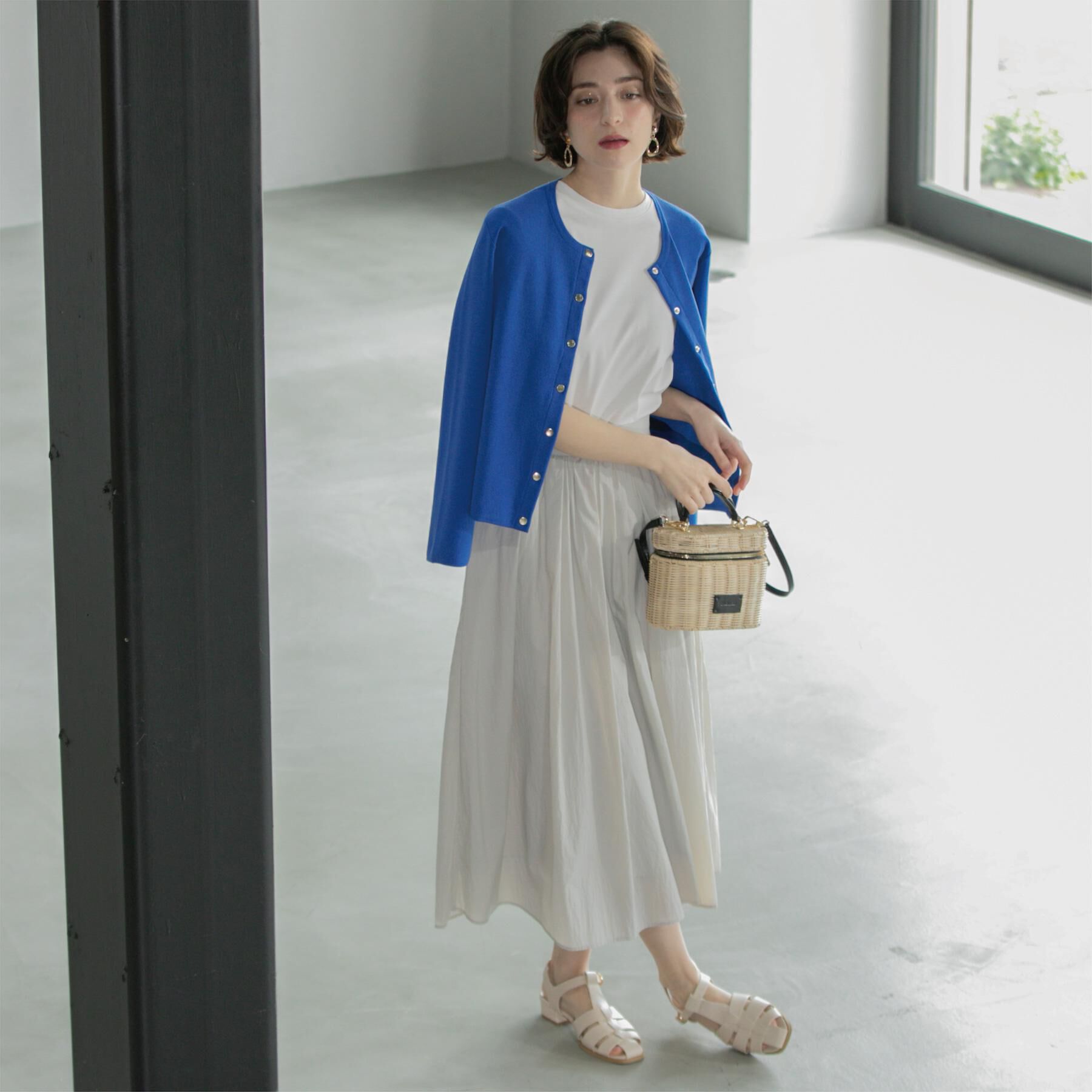 OPAQUE.CLIP「スナップボタンショートニットカーディガン【洗濯機洗い可】」|カーディガン|