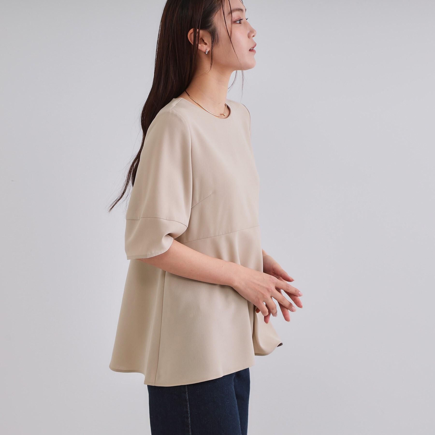 OPAQUE.CLIP「《6色展開》ストレッチペプラムブラウス/セットアップ対応【洗濯機洗い可/防シワ】」|シャツ・ブラウス|