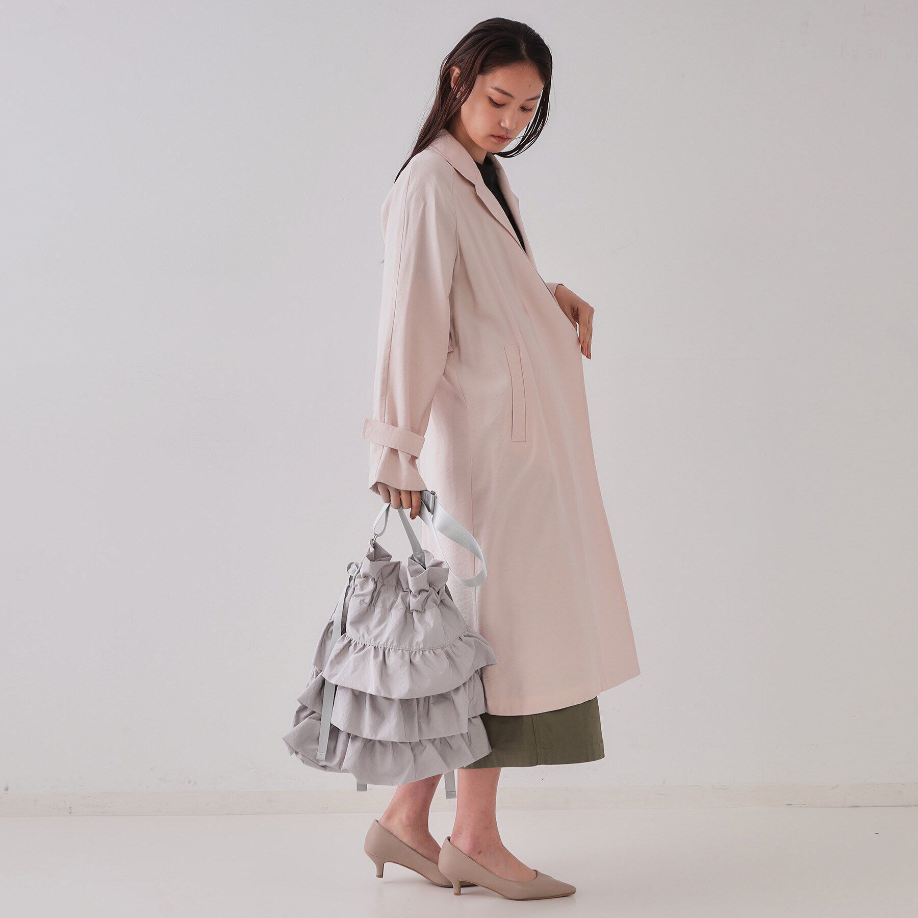 OPAQUE.CLIP「【長さ調整可能】ドロストリボンフリルティアードショルダーバッグ」|ショルダー・メッセンジャー|