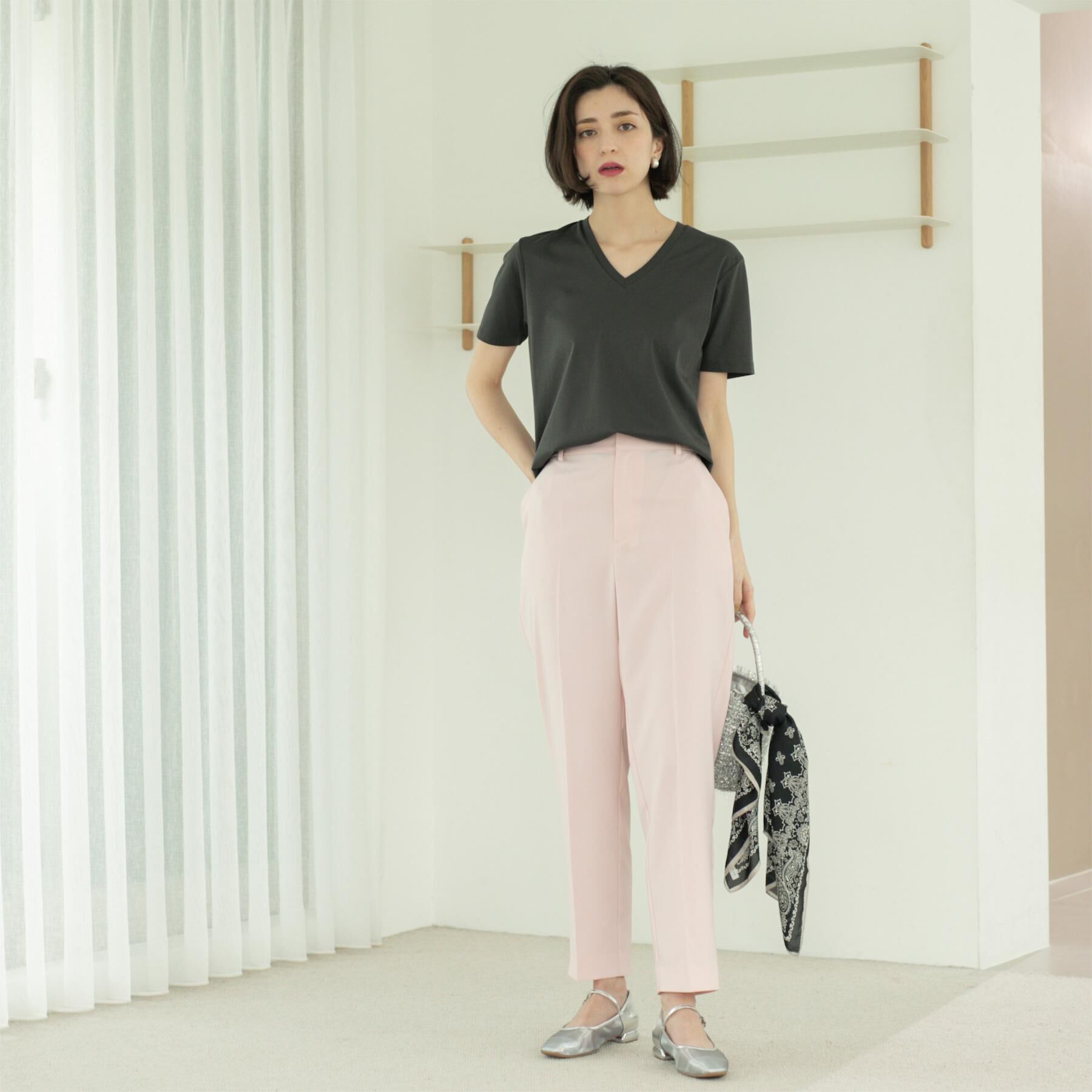 OPAQUE.CLIP「《5色展開/SS-LLサイズ》VネックベーシックTシャツ【接触冷感/洗濯機洗い可】」|Tシャツ・カットソー|