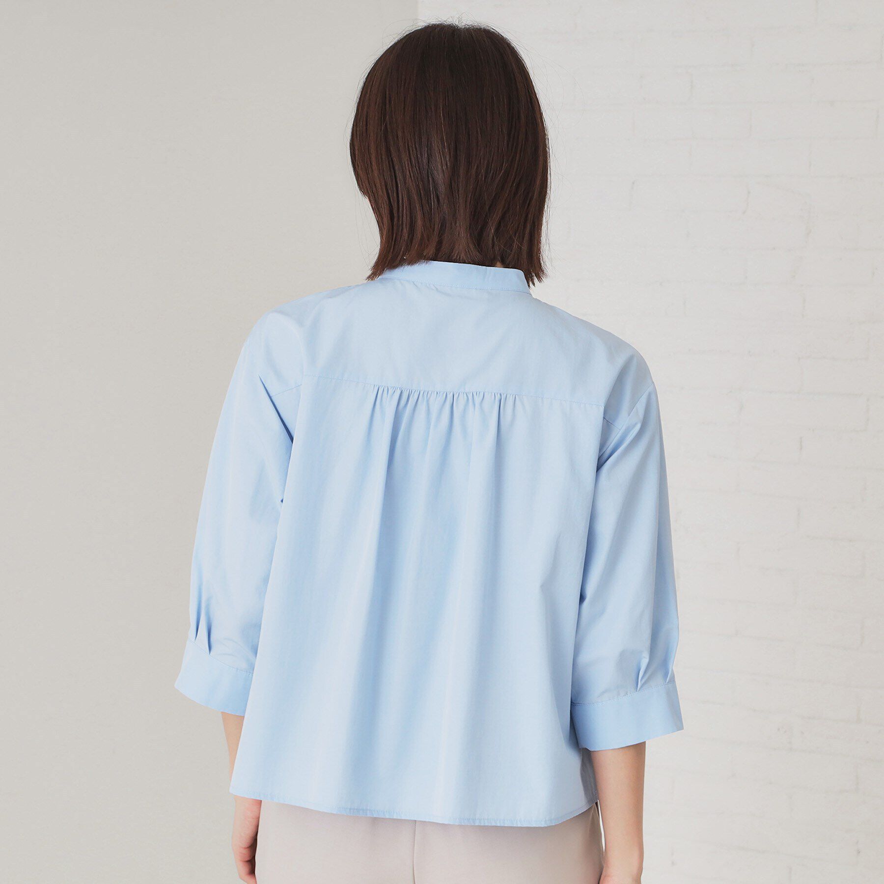 OPAQUE.CLIP「ピンタックフレアシャツ【洗濯機洗い可】」|シャツ・ブラウス|