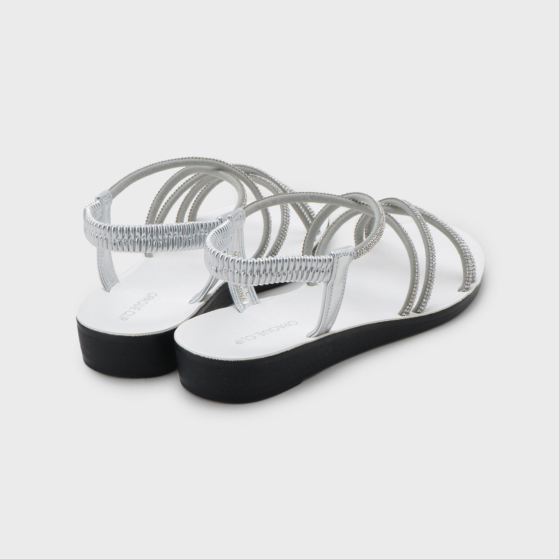 OPAQUE.CLIP「ラインストーンストラップサンダル」|サンダル|