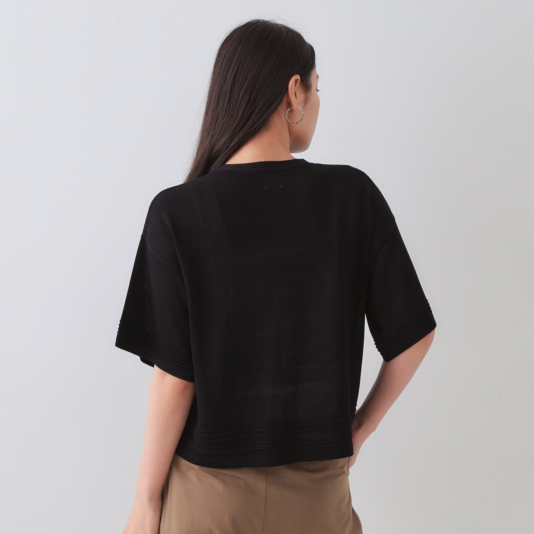 OPAQUE.CLIP「Vネックショートニットカーディガン【洗濯機洗い可/抗ピル】」|カーディガン|