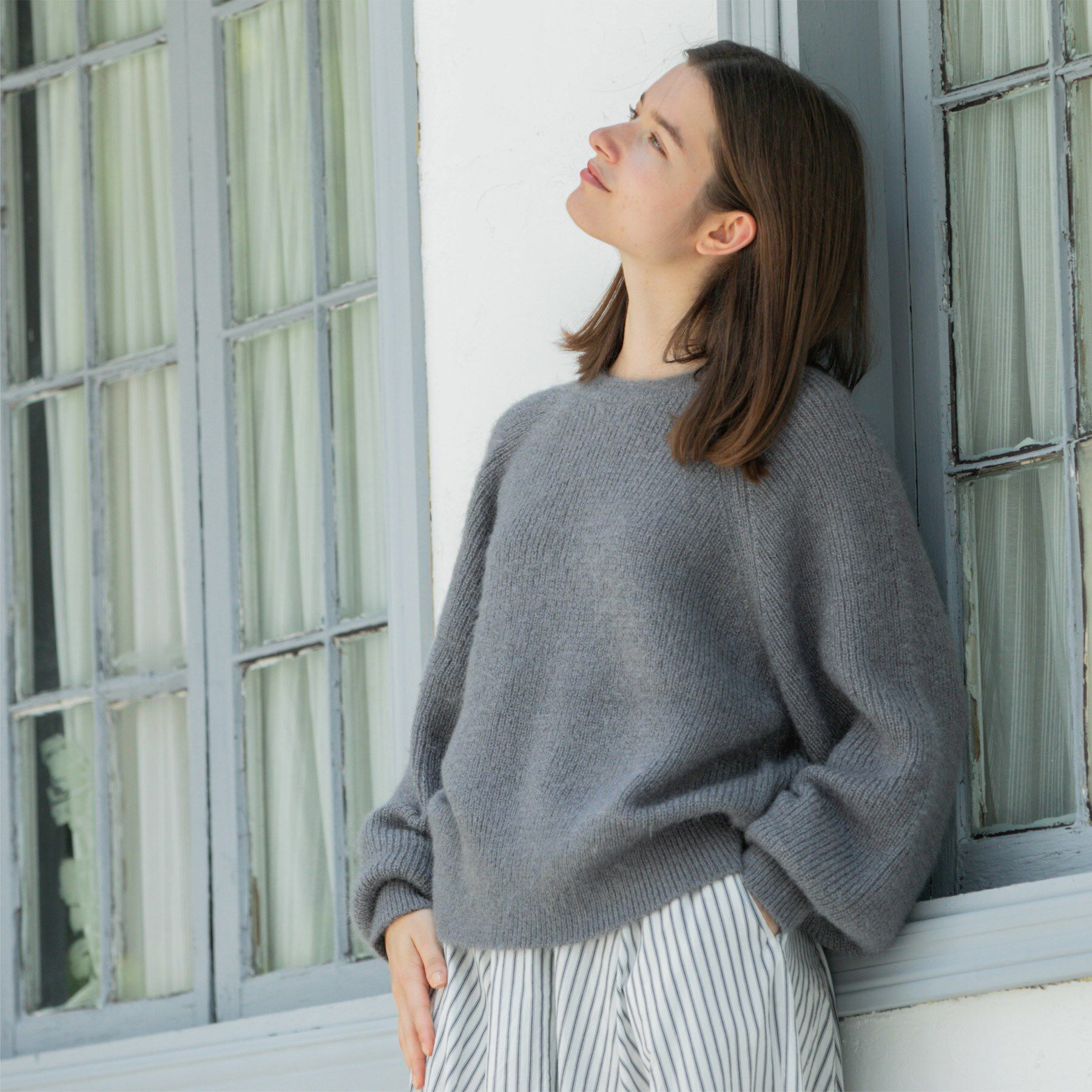 OPAQUE.CLIP「クリアシャギークルーネックニット【洗える】」|ニット・セーター|