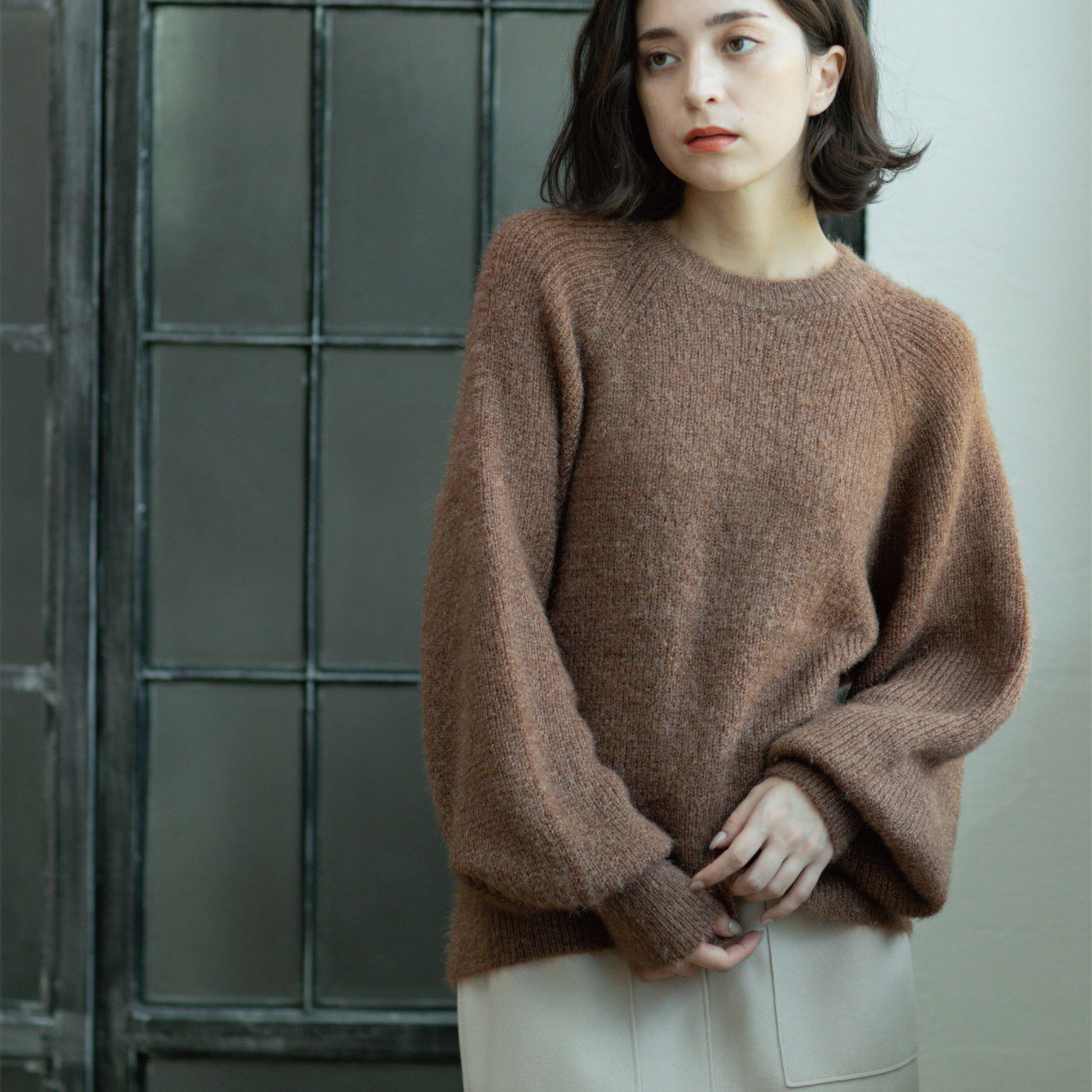 OPAQUE.CLIP「クリアシャギークルーネックニット【洗える】」|ニット・セーター|