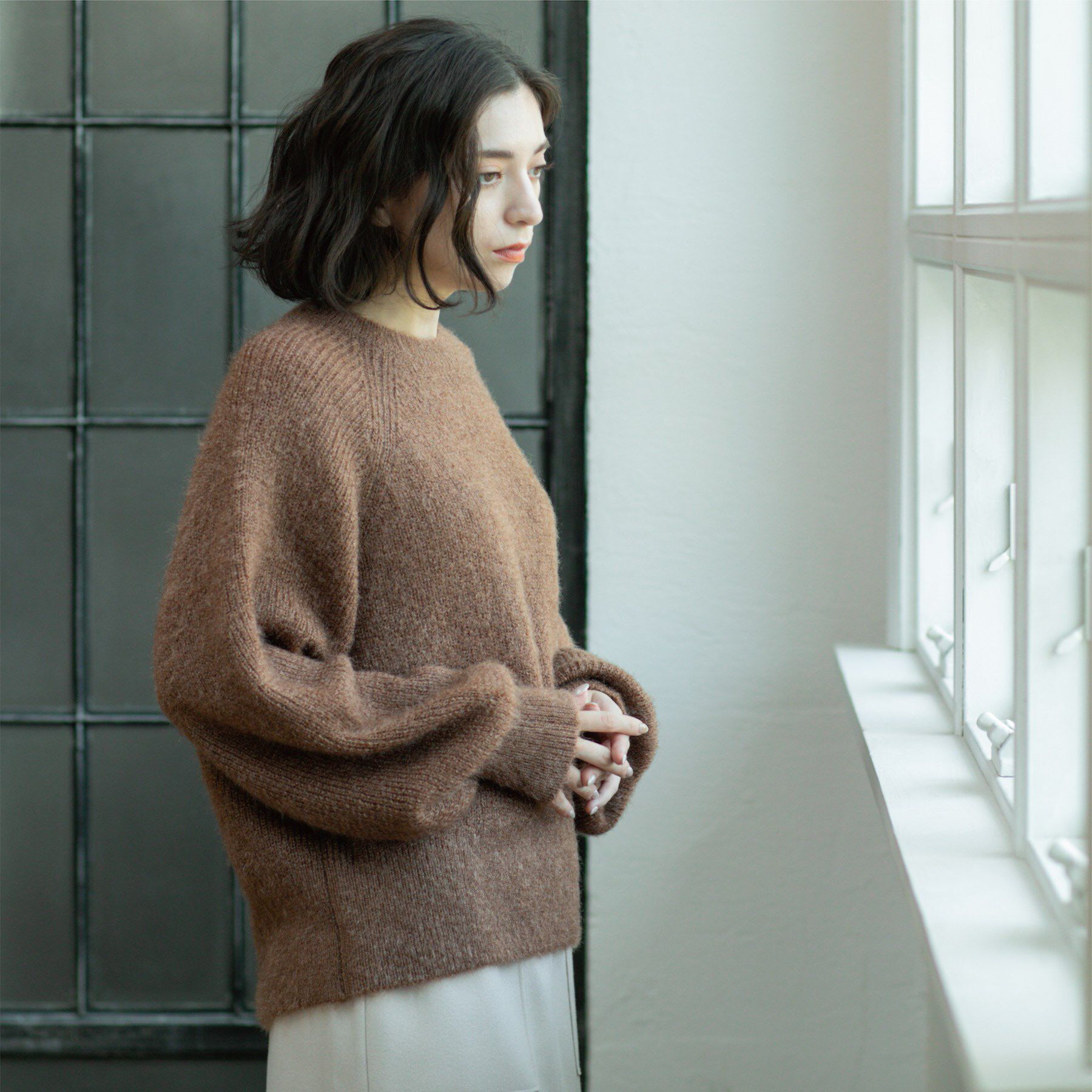 OPAQUE.CLIP「クリアシャギークルーネックニット【洗える】」|ニット・セーター|