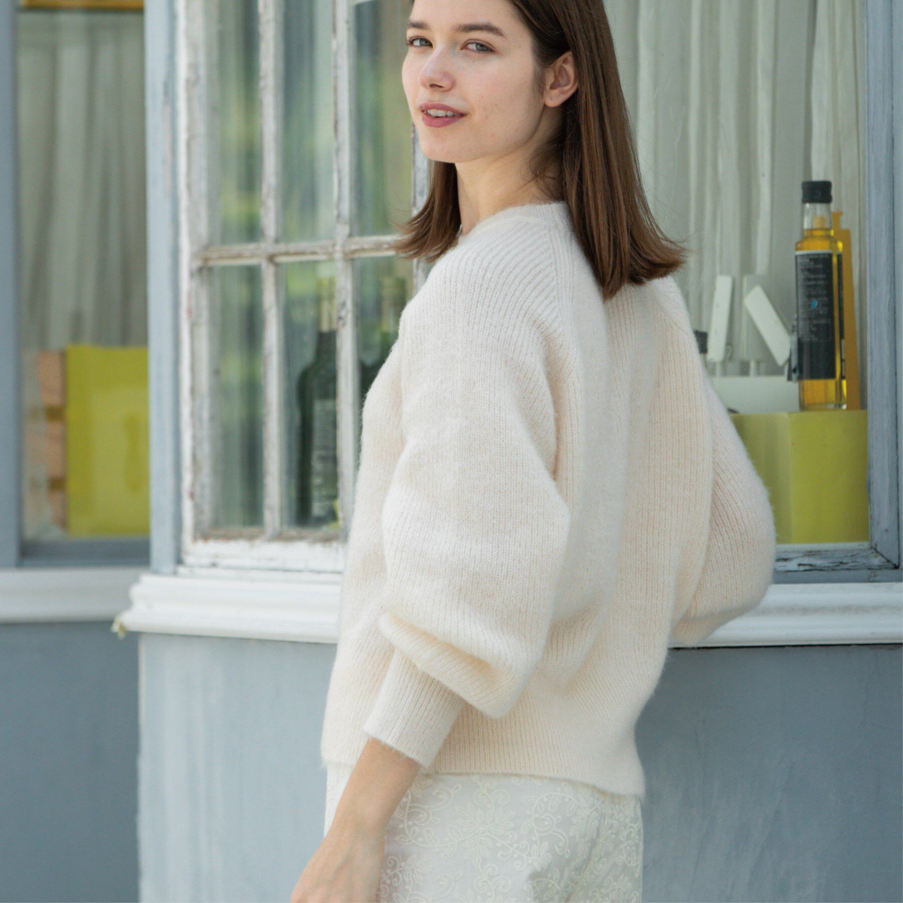 OPAQUE.CLIP「クリアシャギークルーネックニット【洗える】」|ニット・セーター|