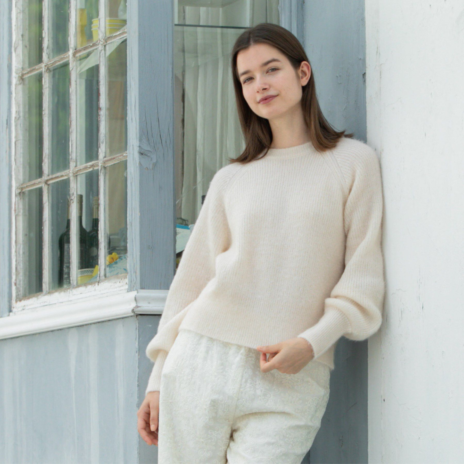 OPAQUE.CLIP「クリアシャギークルーネックニット【洗える】」|ニット・セーター|