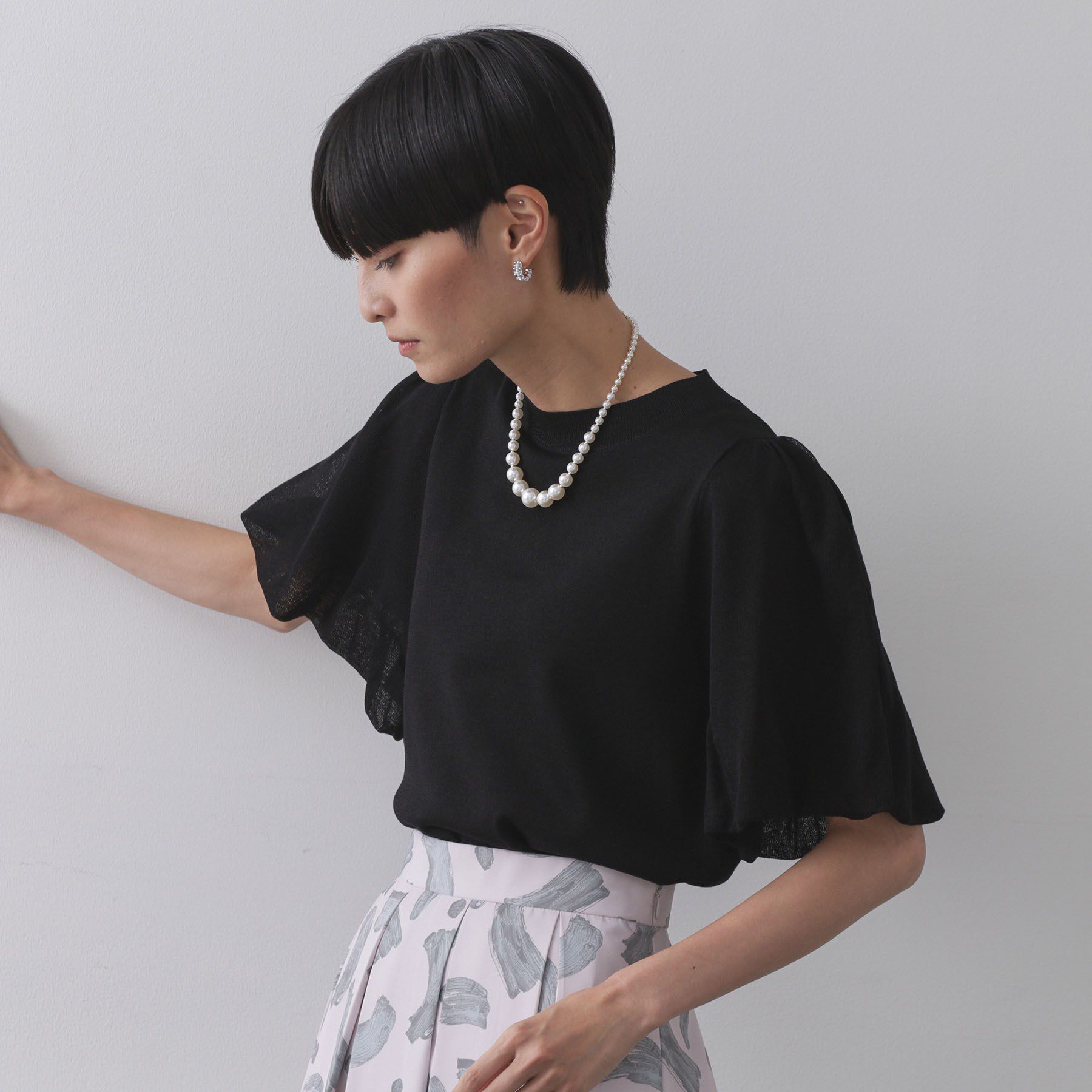 OPAQUE.CLIP「バルーンスリーブニット【洗濯機洗い可】」|ニット・セーター|