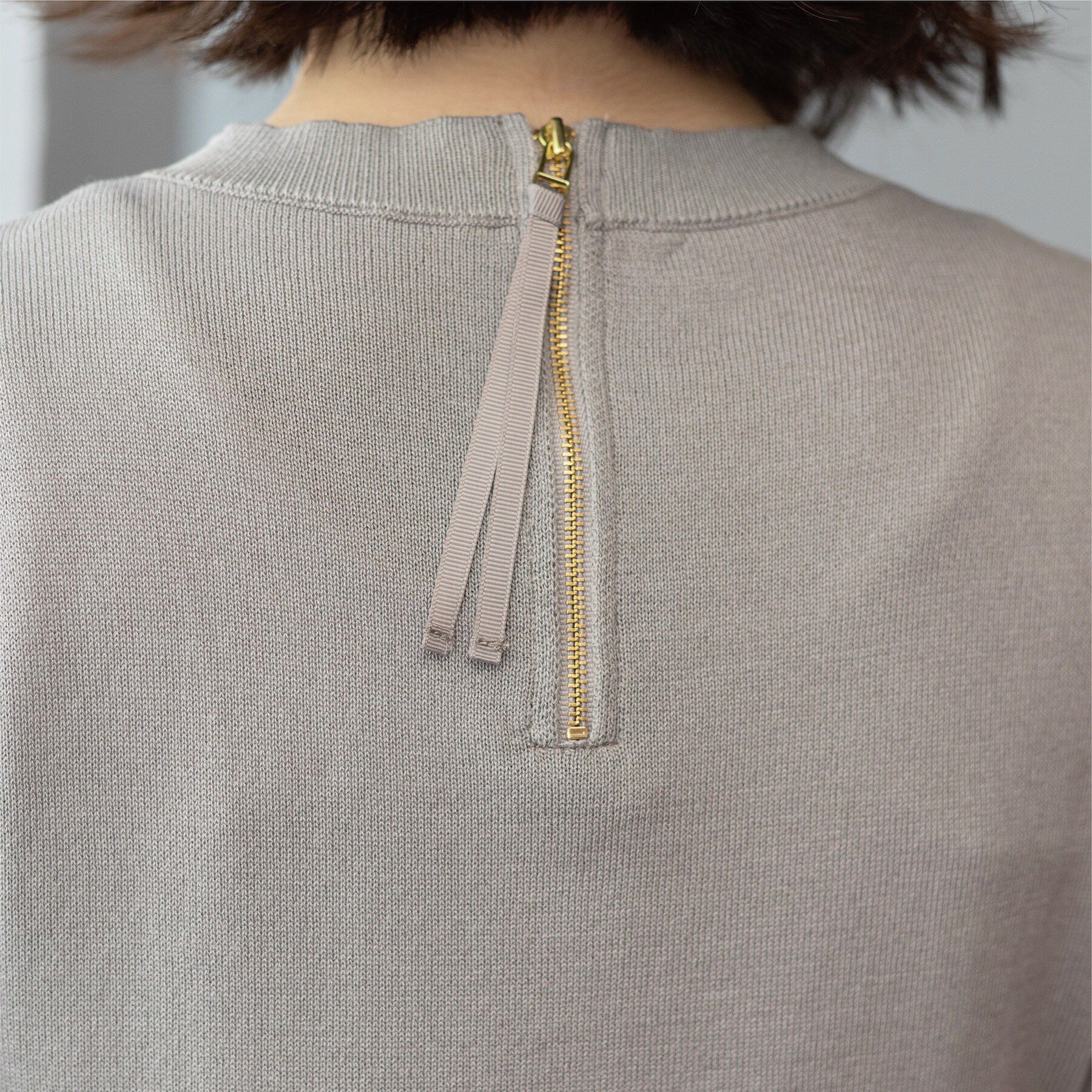 OPAQUE.CLIP「配色ライン ペプラムニット」|ニット・セーター|