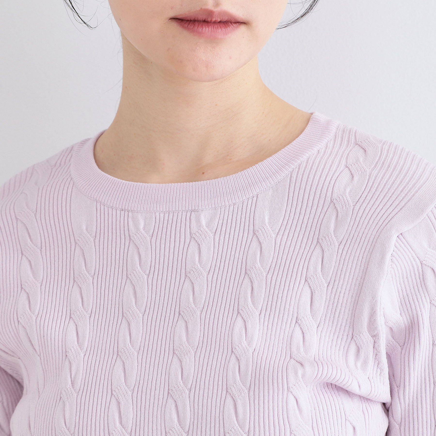 OPAQUE.CLIP「ケーブル編みニット【洗濯機OK】」|ニット・セーター|