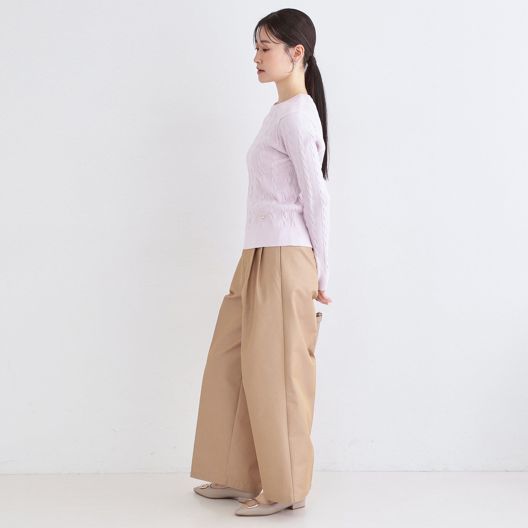 OPAQUE.CLIP「ケーブル編みニット【洗濯機OK】」|ニット・セーター|