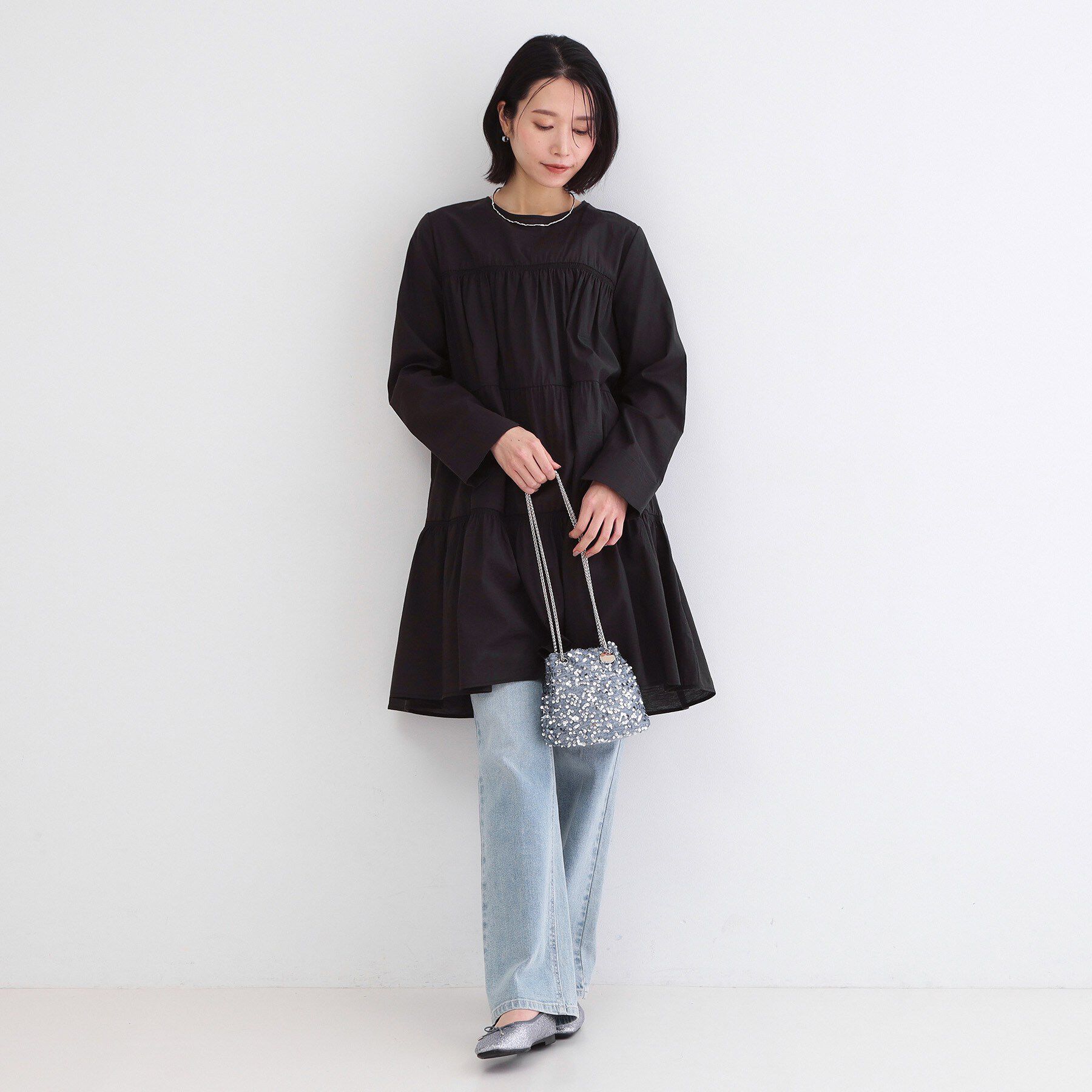 OPAQUE.CLIP「ティアードミニワンピース【洗濯機OK】」|ワンピース|