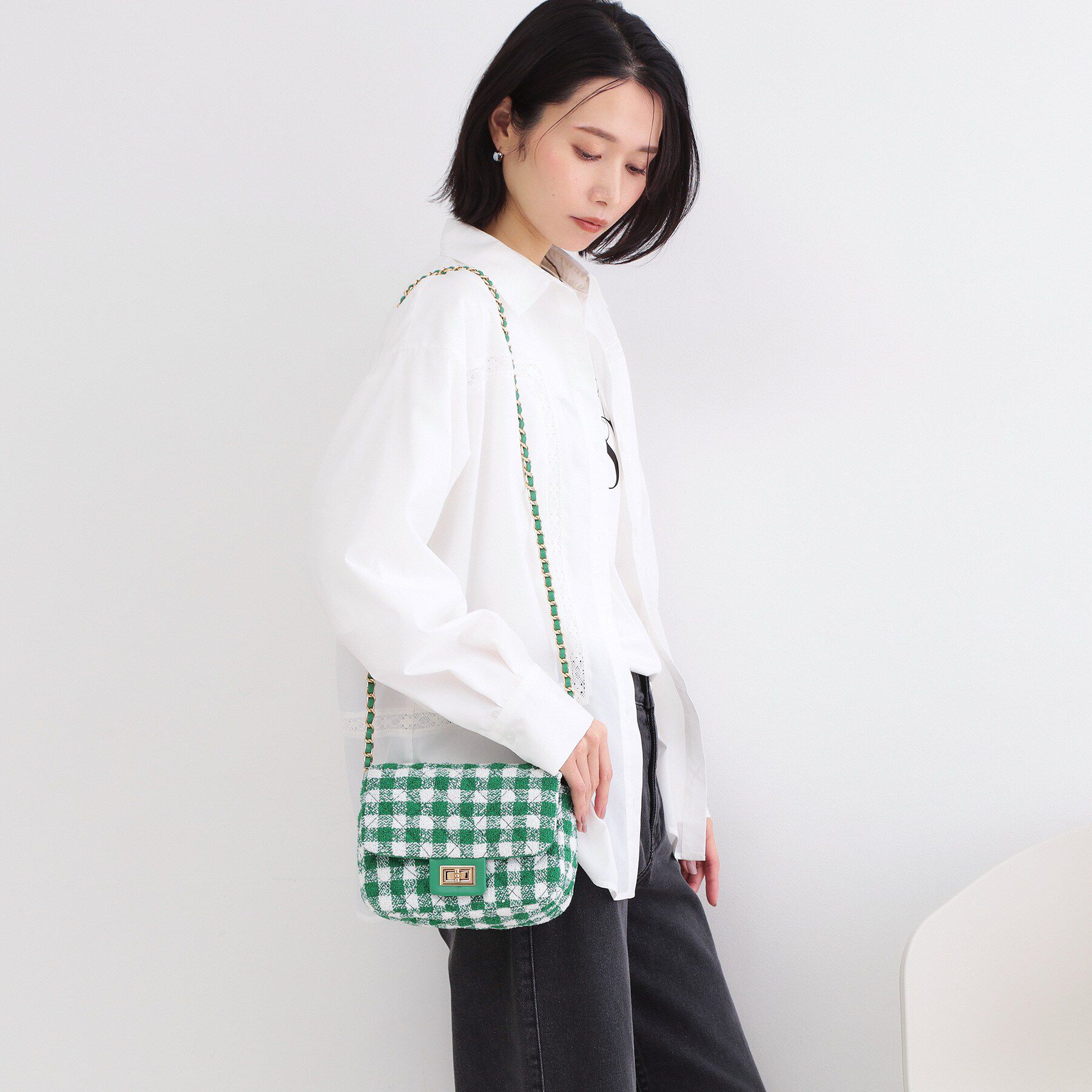 OPAQUE.CLIP「2WAYダイヤキルトチェーンショルダー」|ショルダー・メッセンジャー|