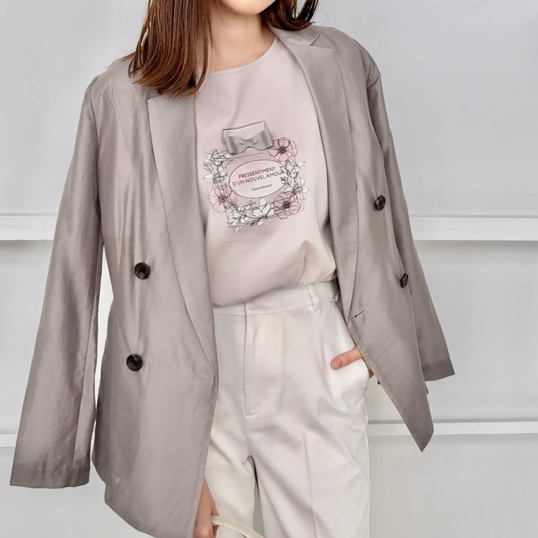 Couture broach「【オシャレな透け感・通勤】シアージャケット」|テーラードジャケット|