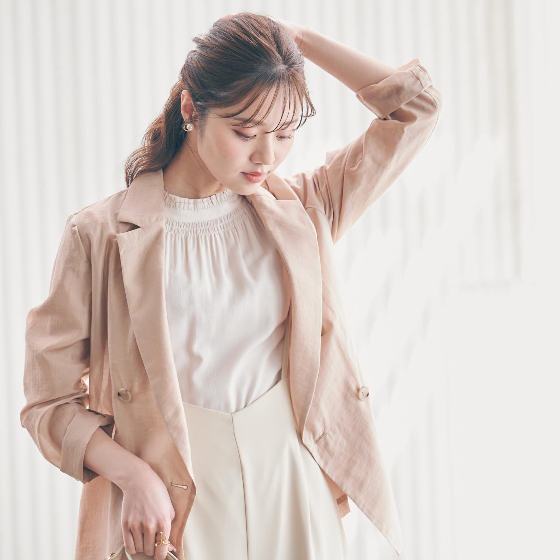 Couture broach「【オシャレな透け感・通勤】シアージャケット」|テーラードジャケット|
