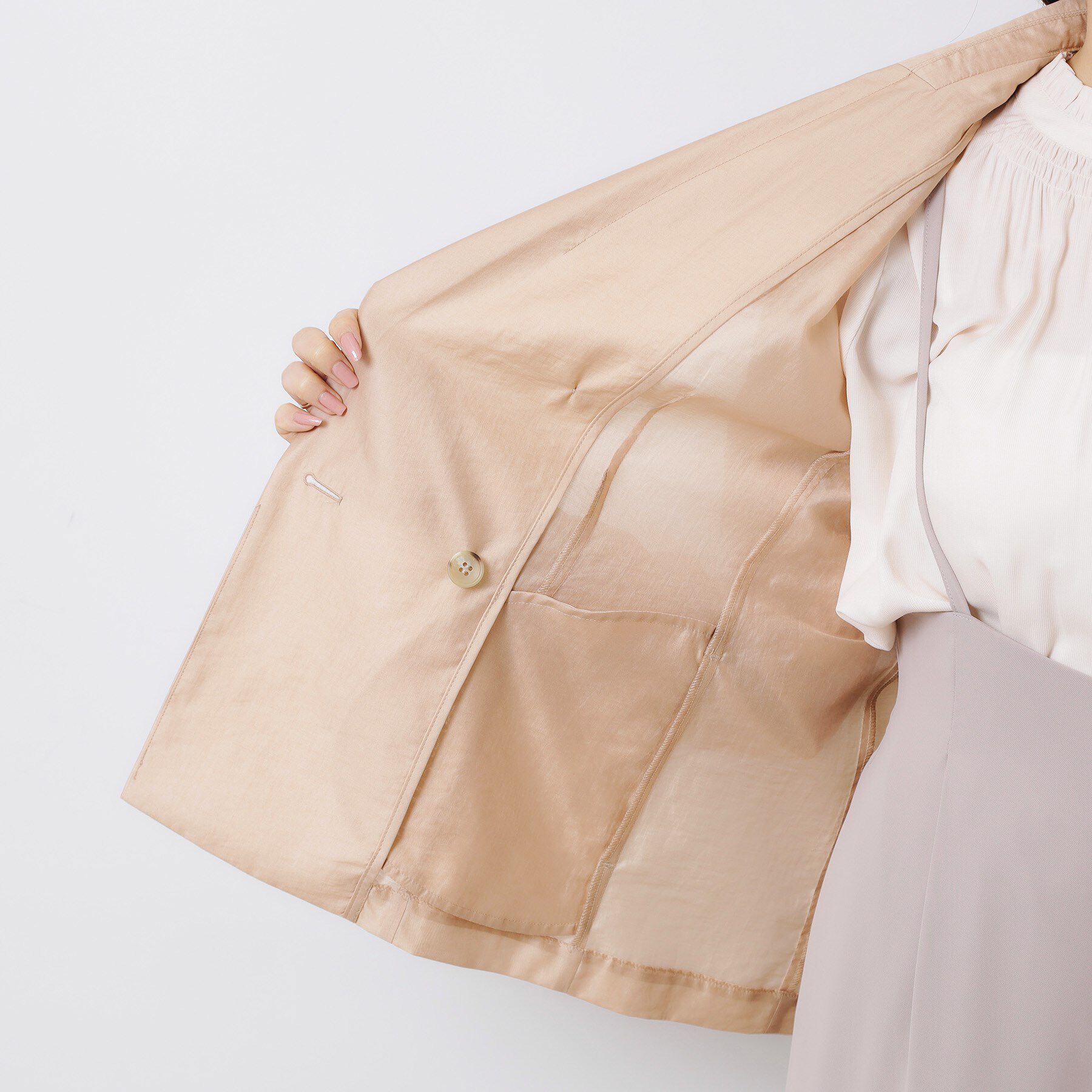 Couture broach「【オシャレな透け感・通勤】シアージャケット」|テーラードジャケット|