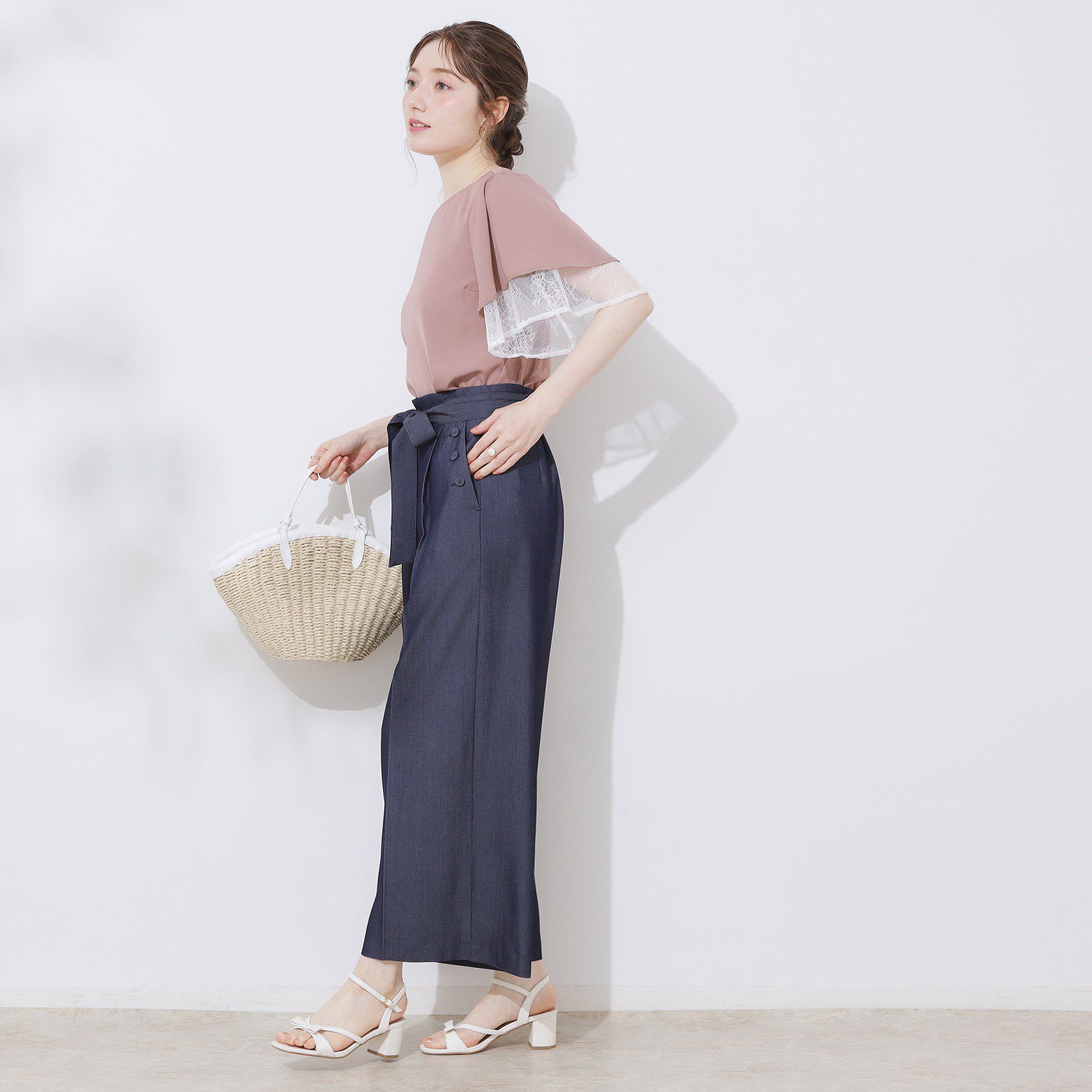 Couture broach「【マシンウォッシャブル・一枚で着映える】レース重ねフレアブラウス」|シャツ・ブラウス|