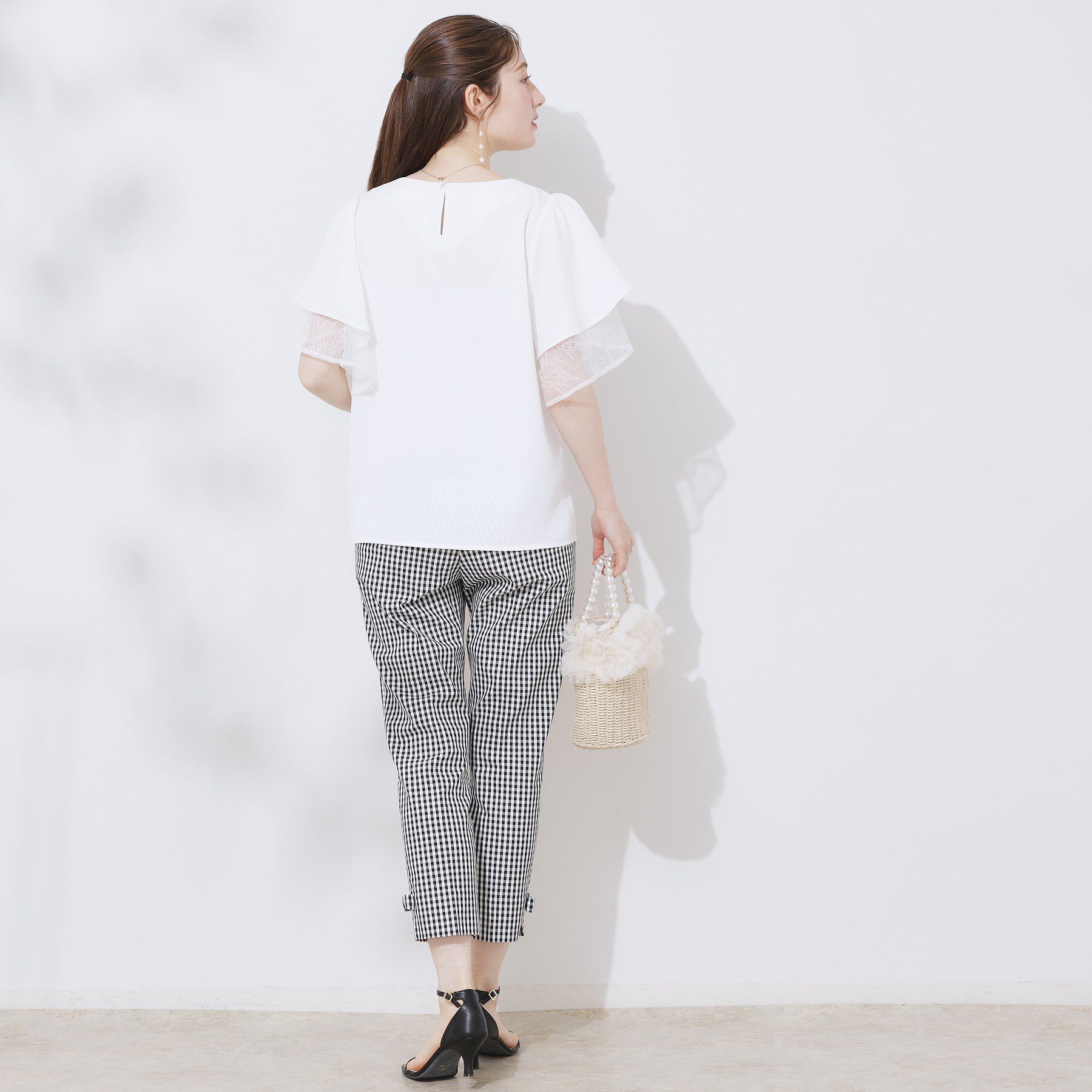 Couture broach「【マシンウォッシャブル・一枚で着映える】レース重ねフレアブラウス」|シャツ・ブラウス|