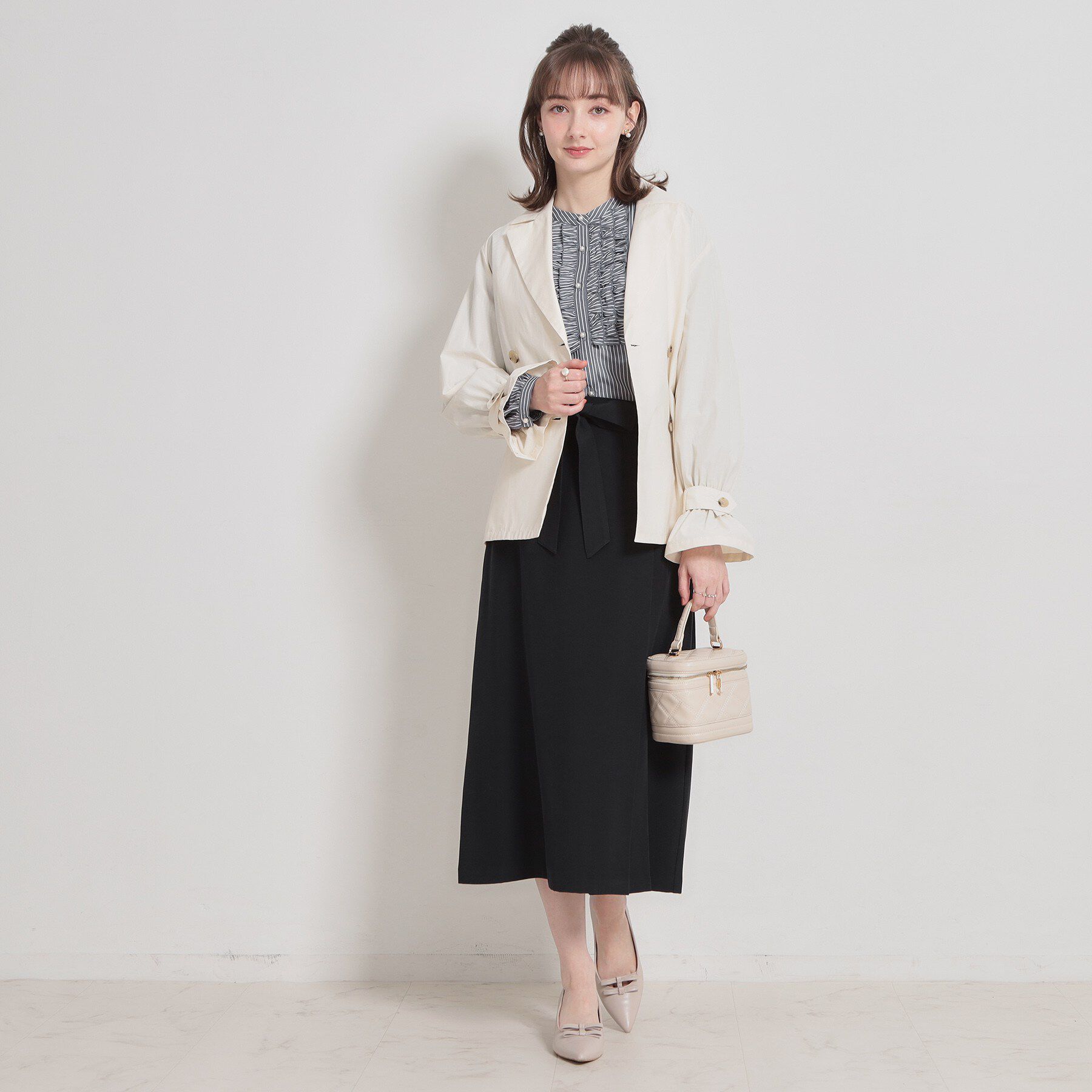 Couture broach「ストライプフリルBL」|シャツ・ブラウス|