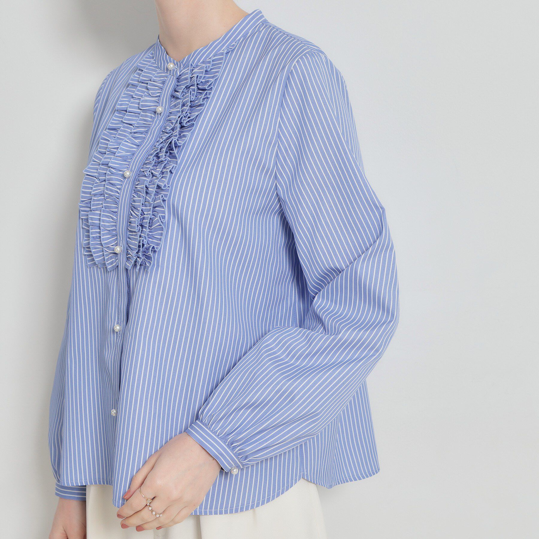 Couture broach「ストライプフリルBL」|シャツ・ブラウス|