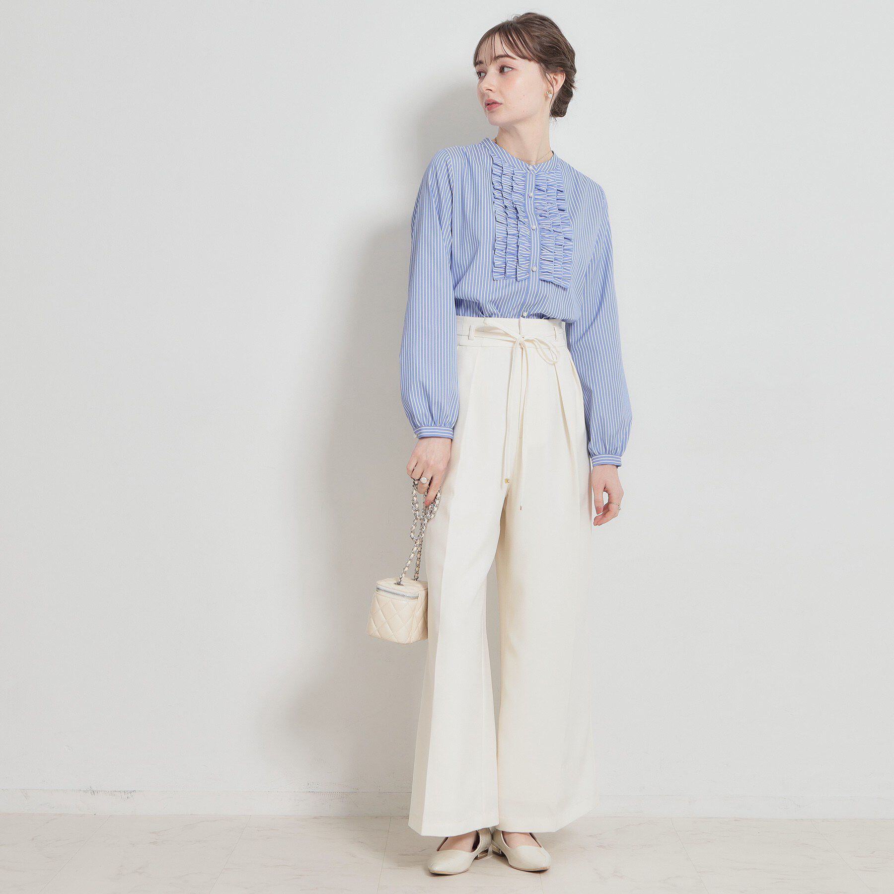 Couture broach「ストライプフリルBL」|シャツ・ブラウス|