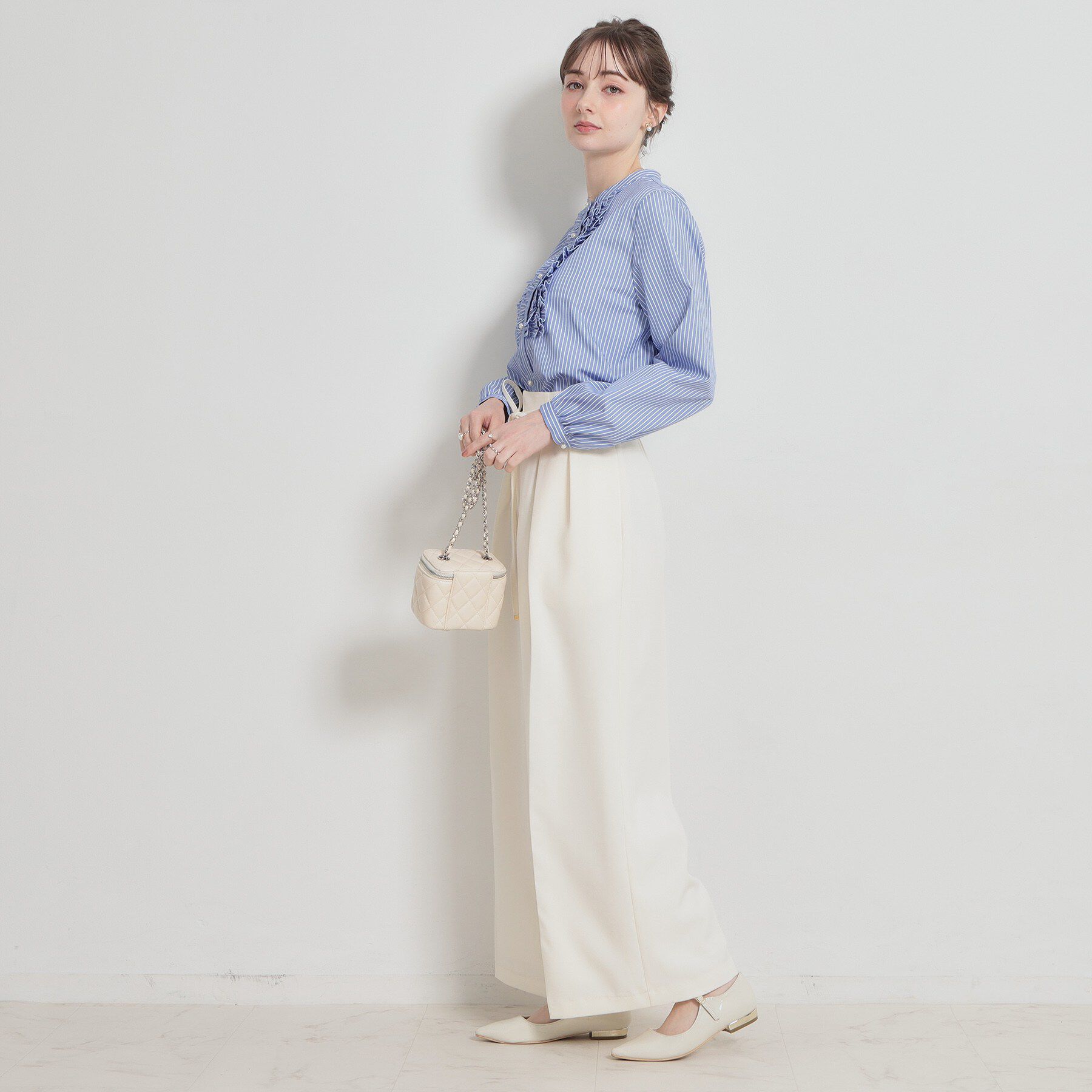 Couture broach「ストライプフリルBL」|シャツ・ブラウス|