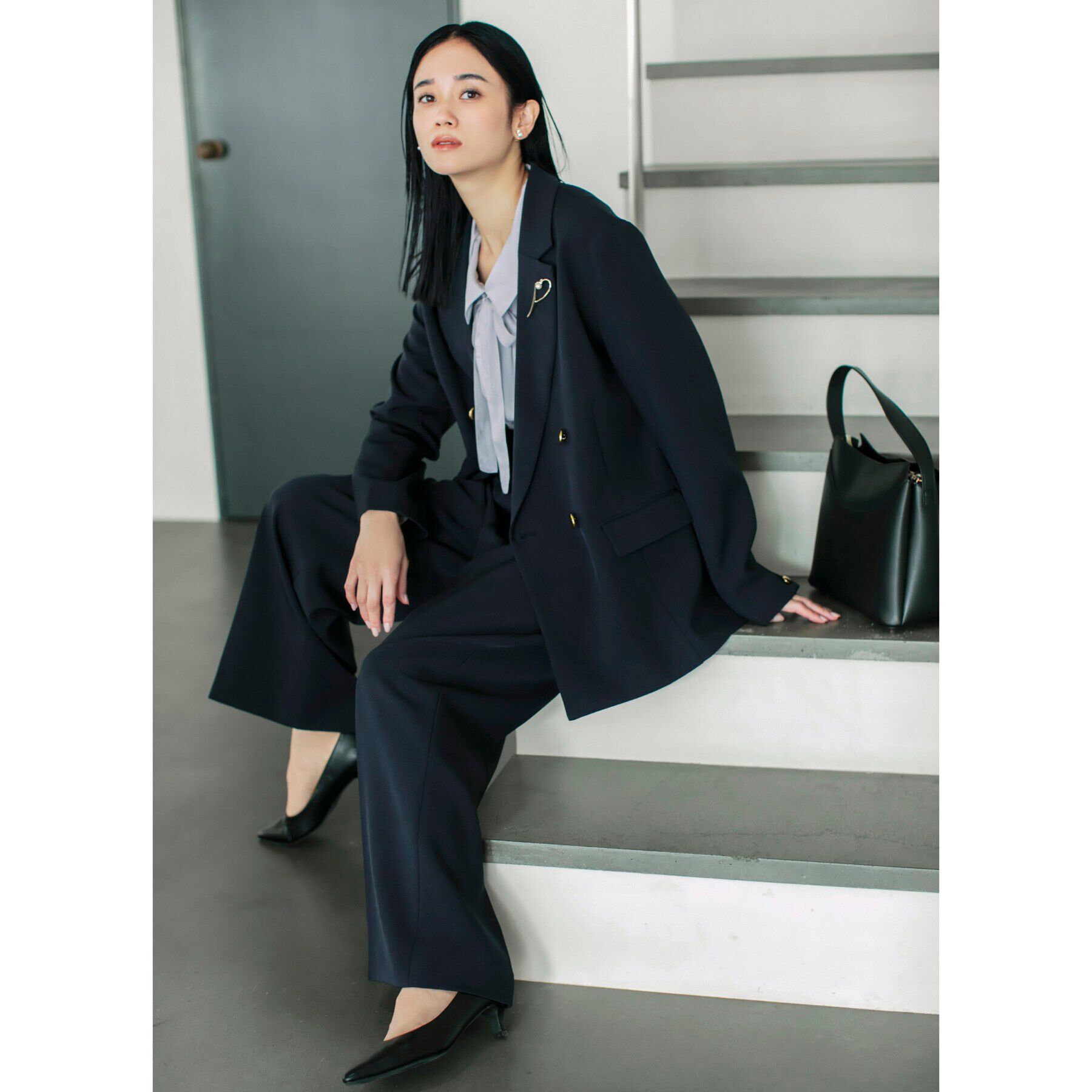 THE SHOP TK「【ONOFF活躍／セレモニー／通勤】CAVIAN タックワイドパンツ／洗える」|その他|