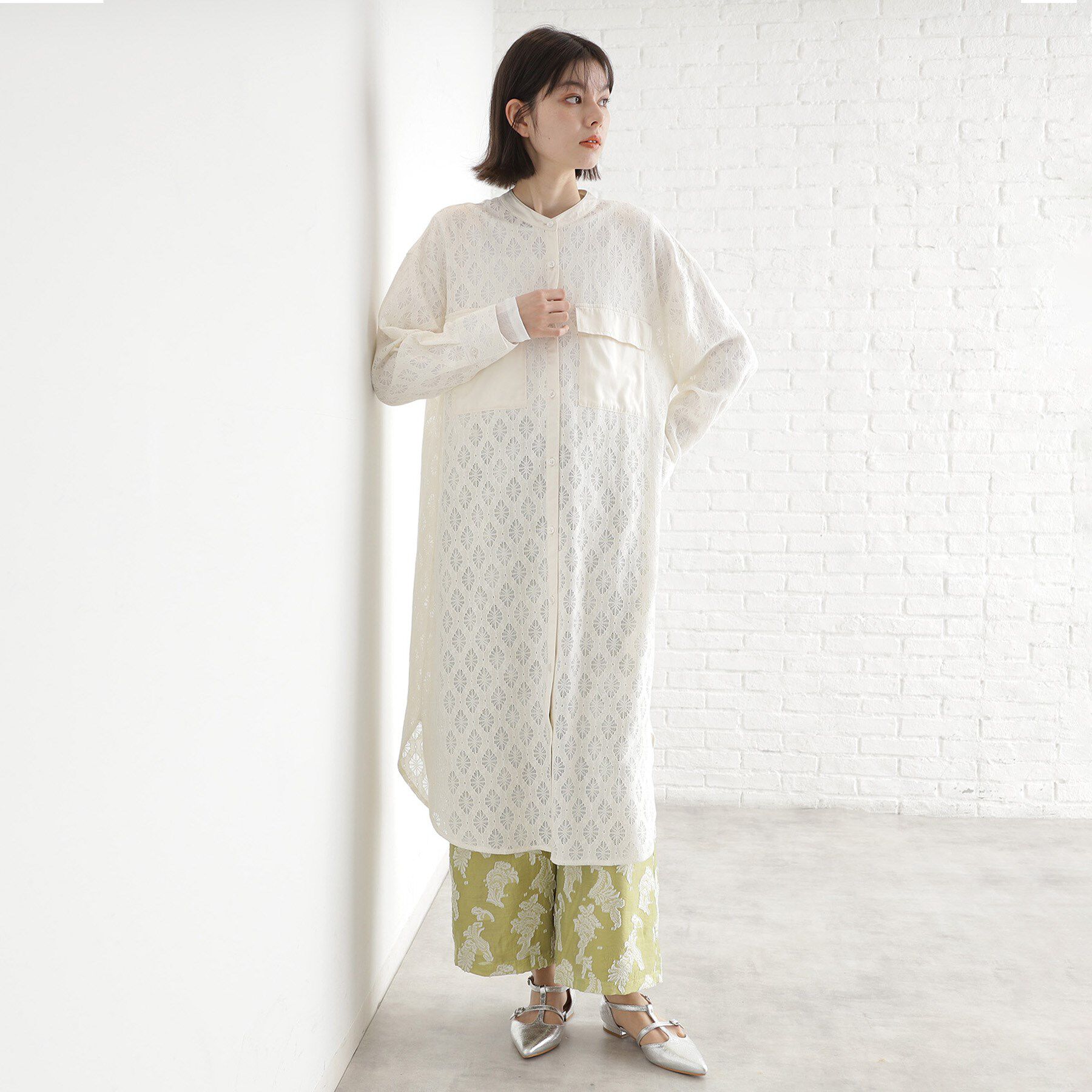 THE SHOP TK「レースシャツワンピース」|ワンピース|