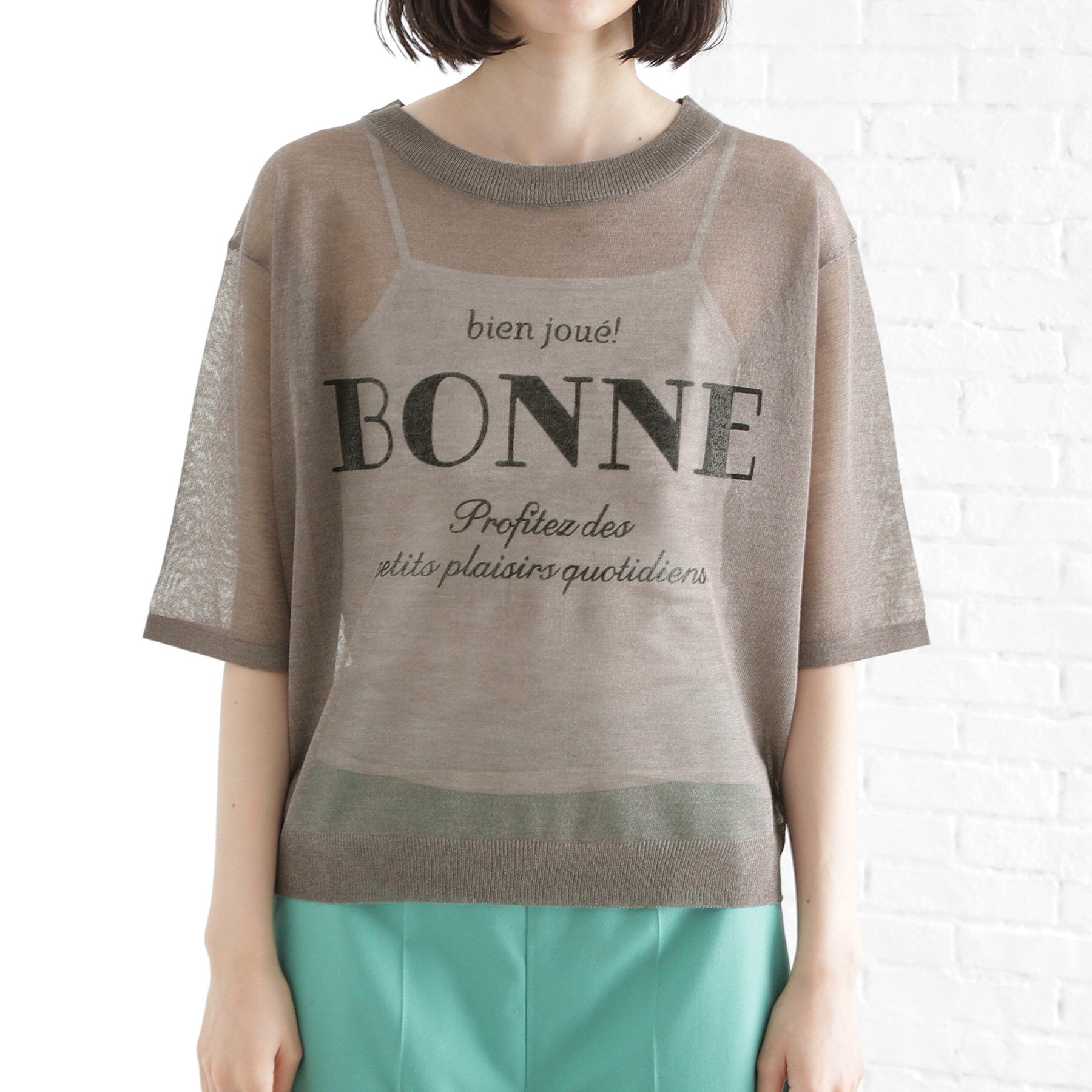 THE SHOP TK「光沢シアーロゴプルオーバー【洗える】」|Tシャツ・カットソー|