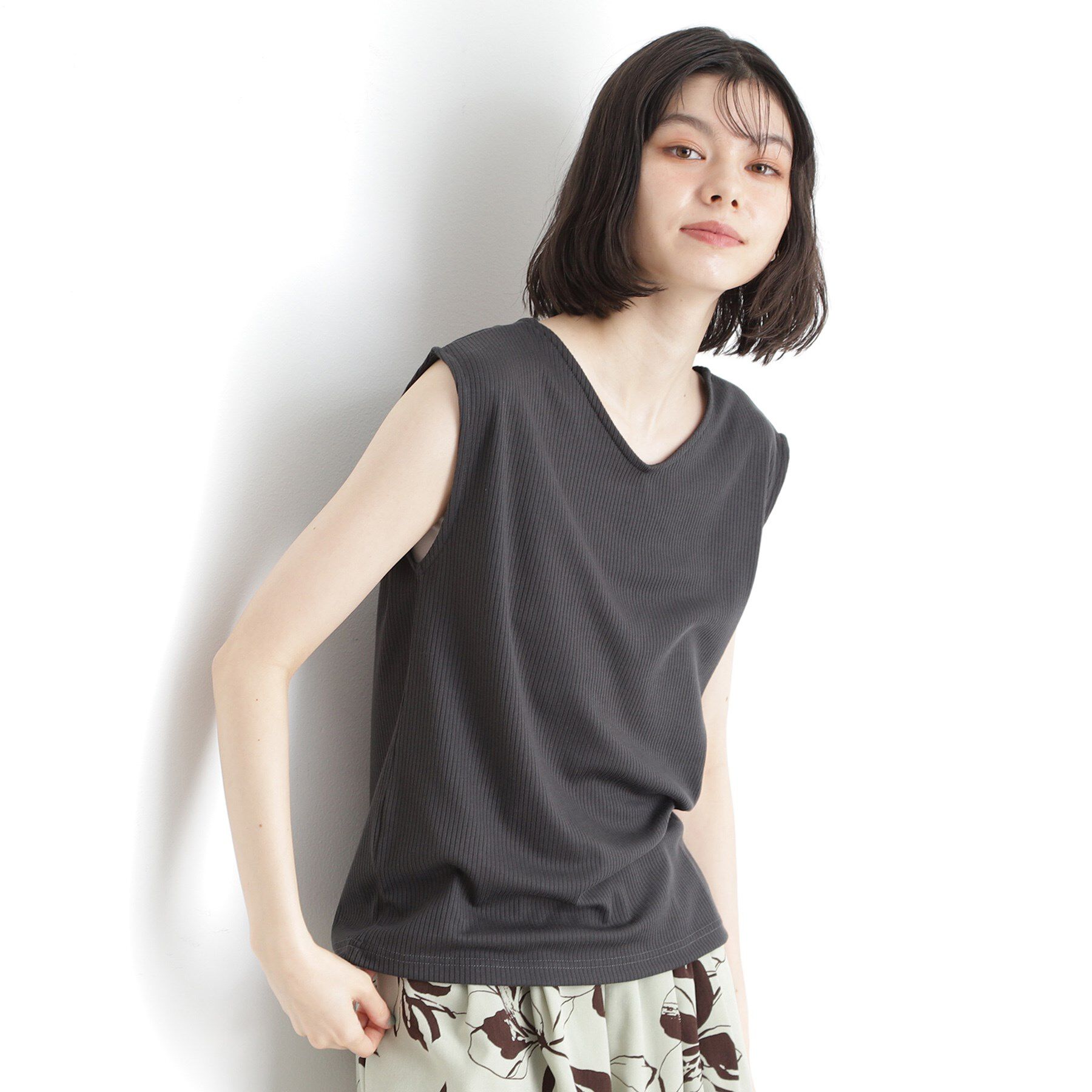 THE SHOP TK「前後2WAYワイドリブタンク【洗濯機OK】」|キャミソール|