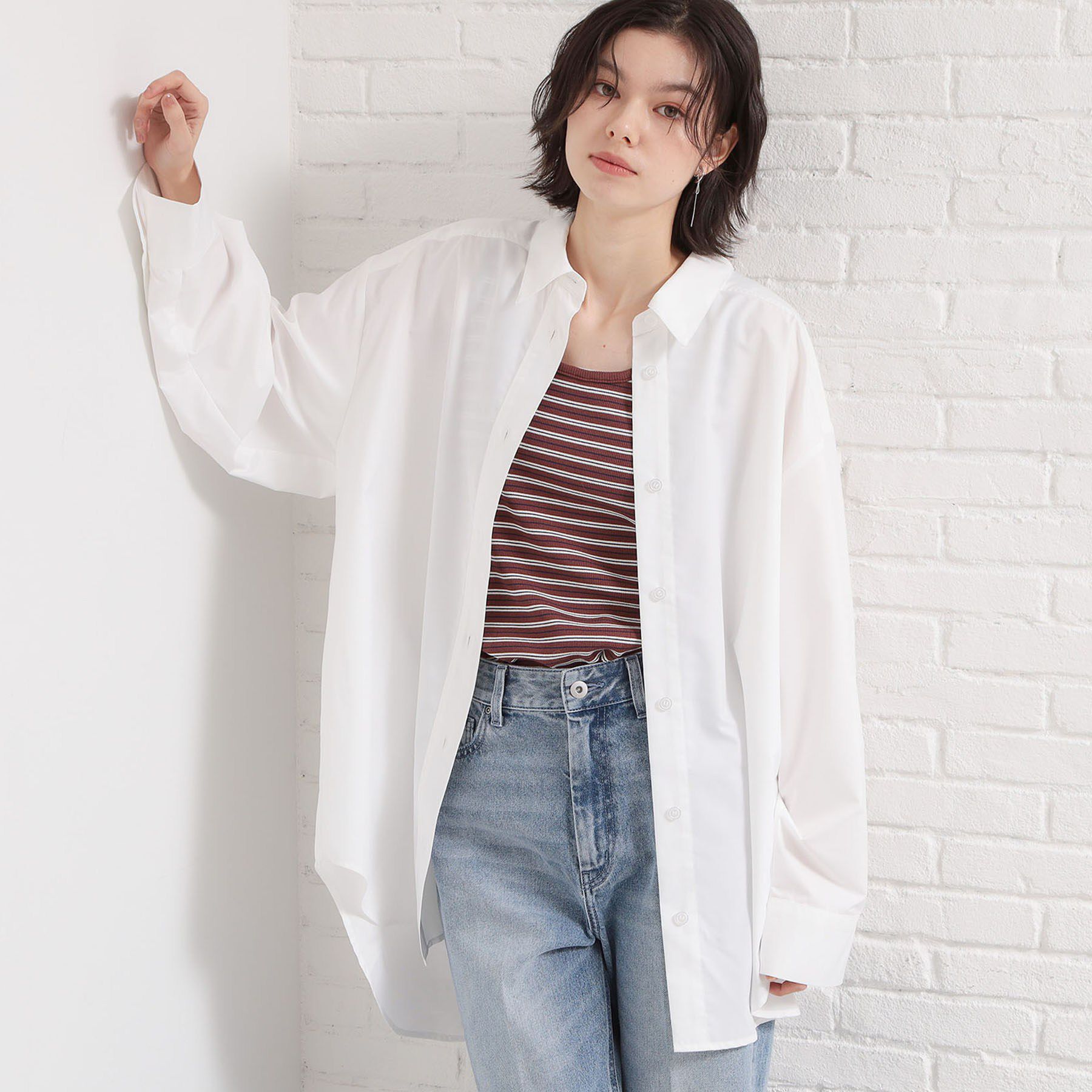 THE SHOP TK「ロングシャツ」|シャツ・ブラウス|オフホワイト(003