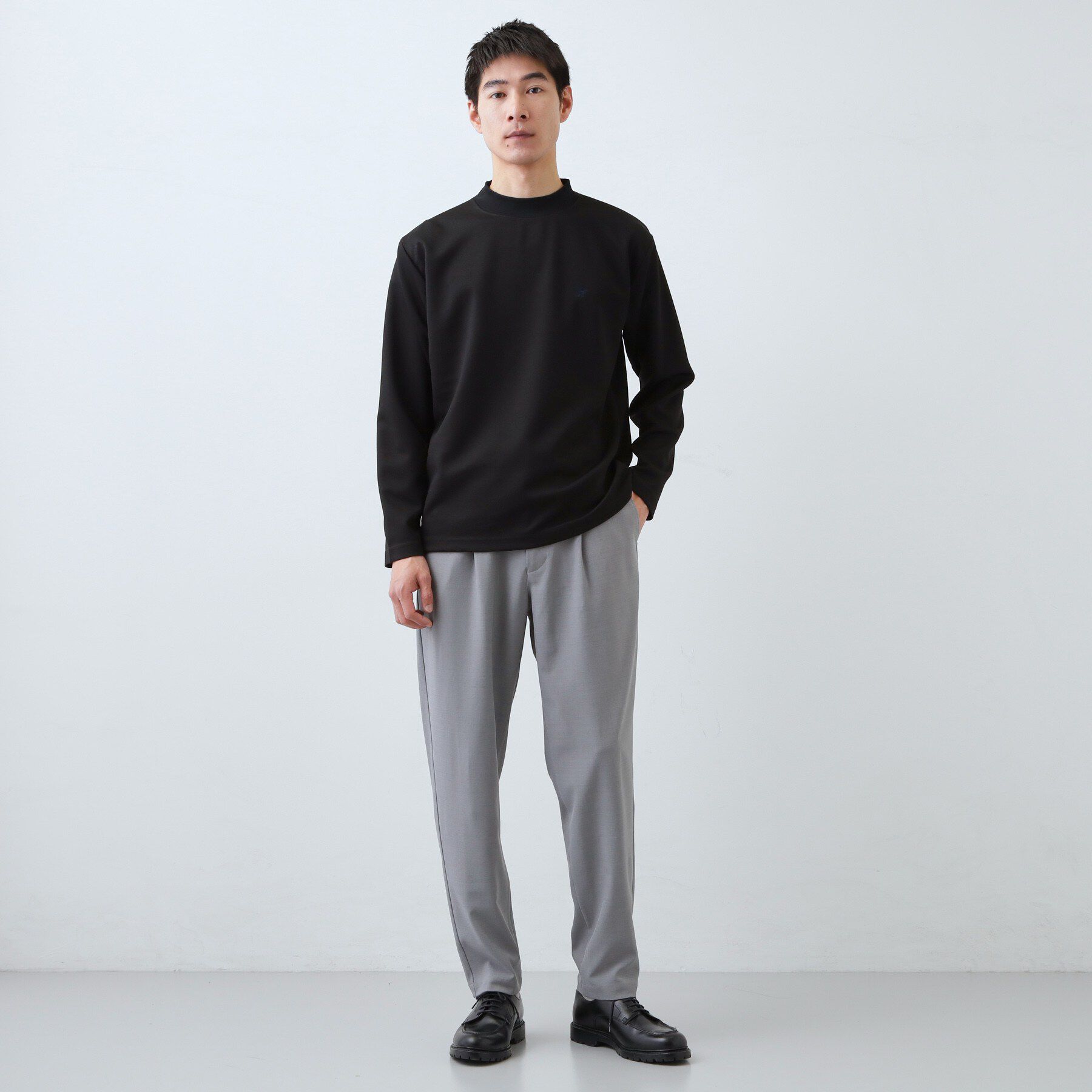 THE SHOP TK「ビジネス兼用 カルゼモックネック 洗濯機ok」|Tシャツ・カットソー|