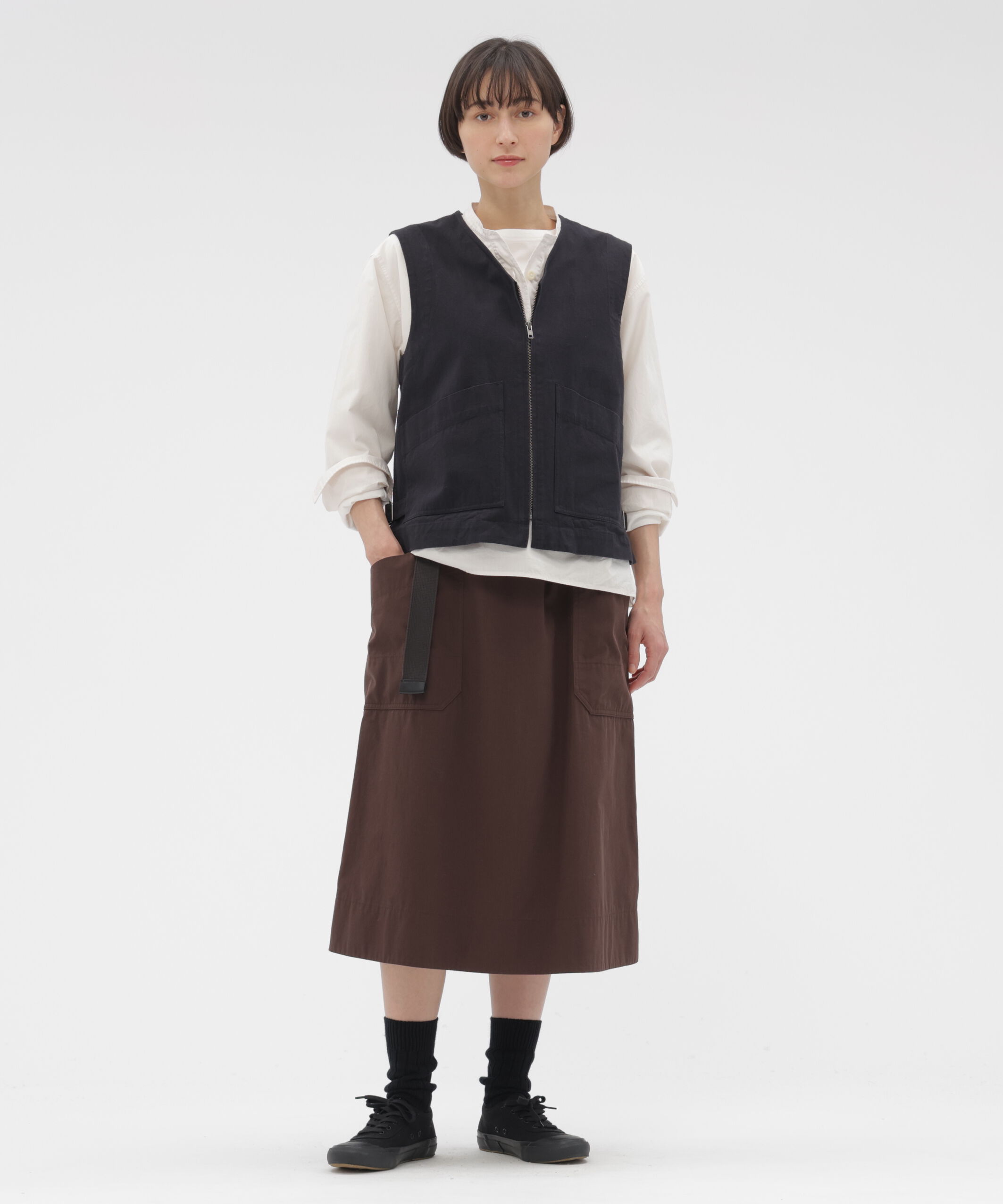 MHL.「COTTON CUPRA PLAINWEAVE SKIRT」|スカート|