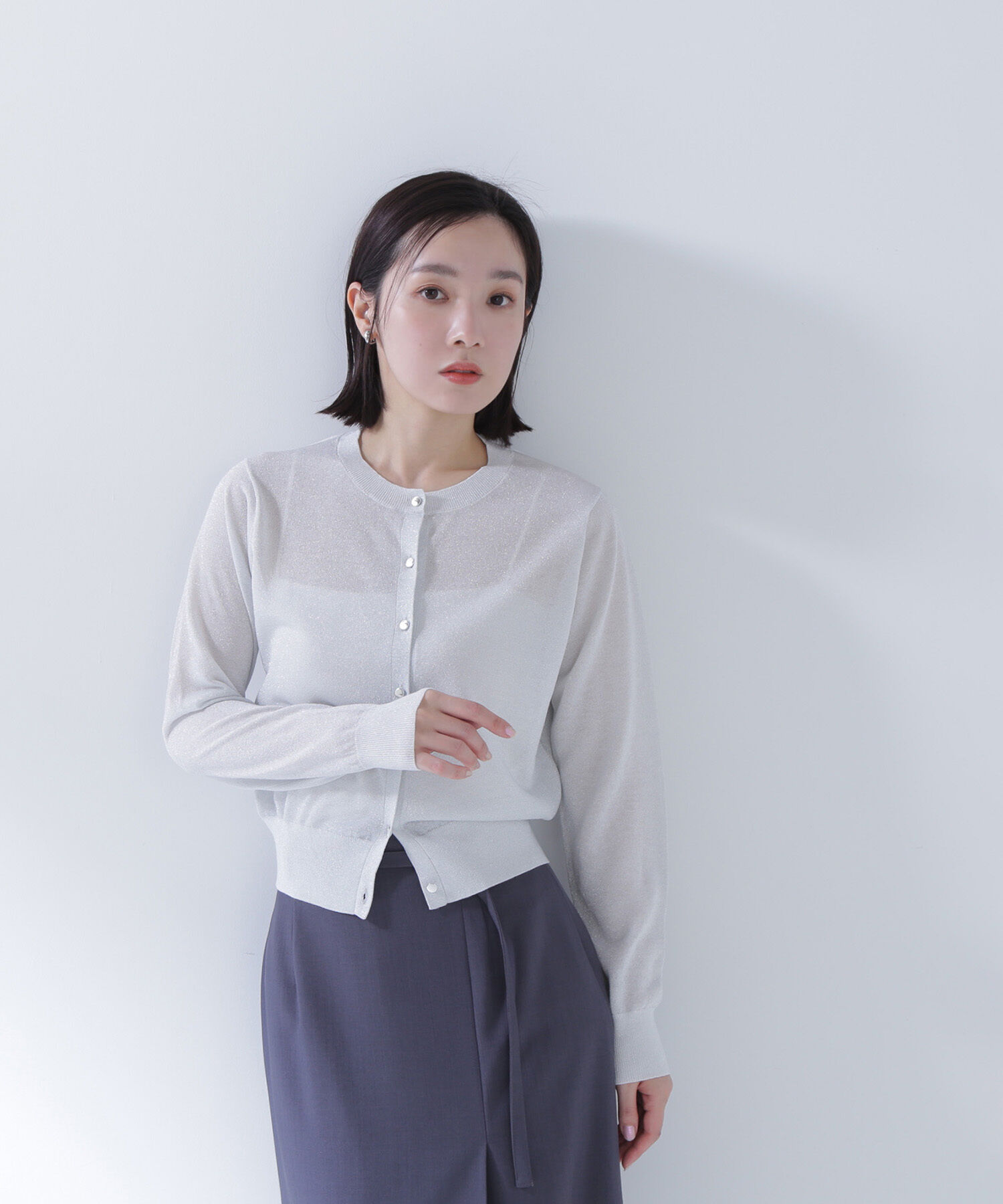  「ラメシアーベーシックカーディガン」|ニット・セーター|