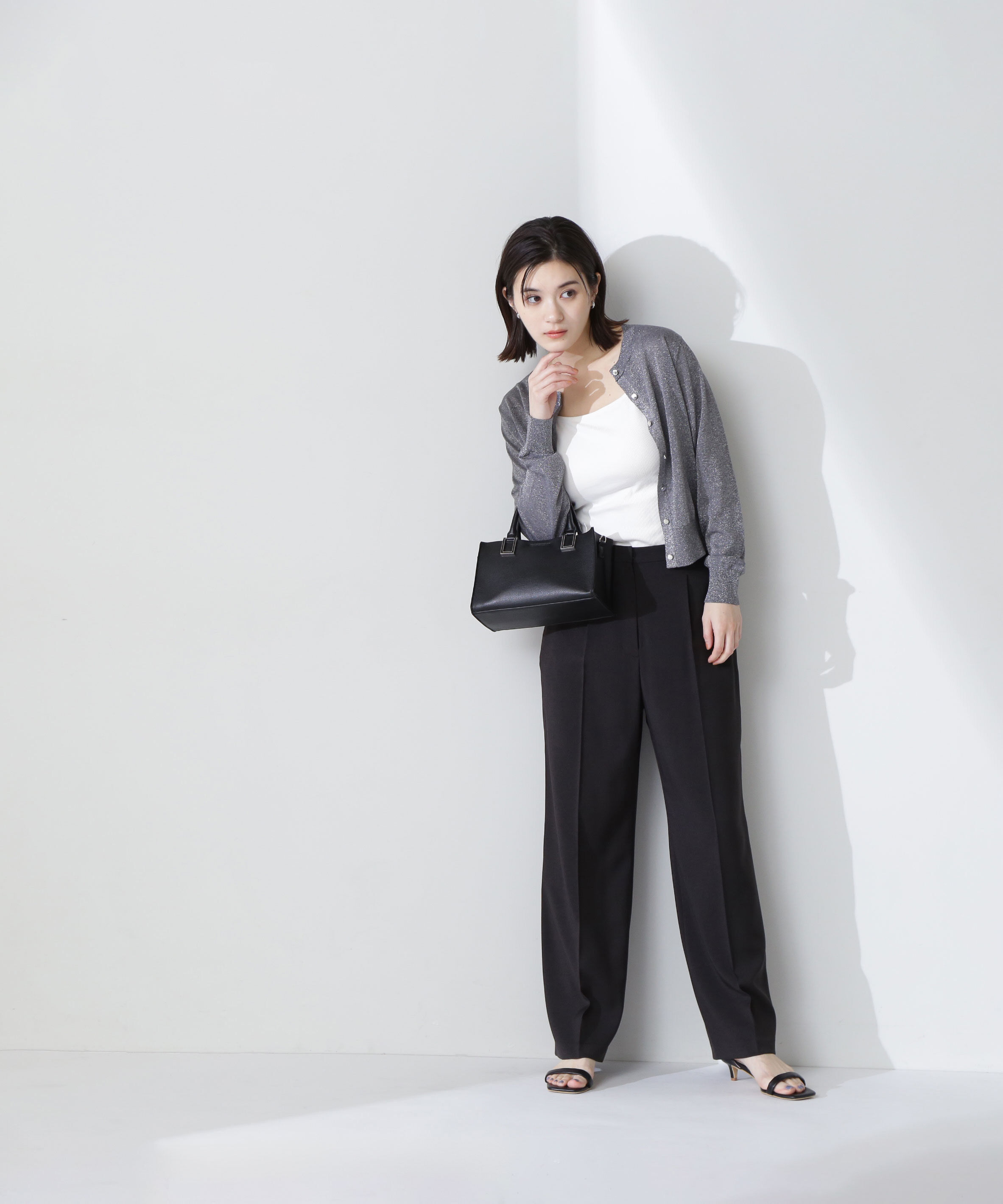  「ラメシアーベーシックカーディガン」|ニット・セーター|