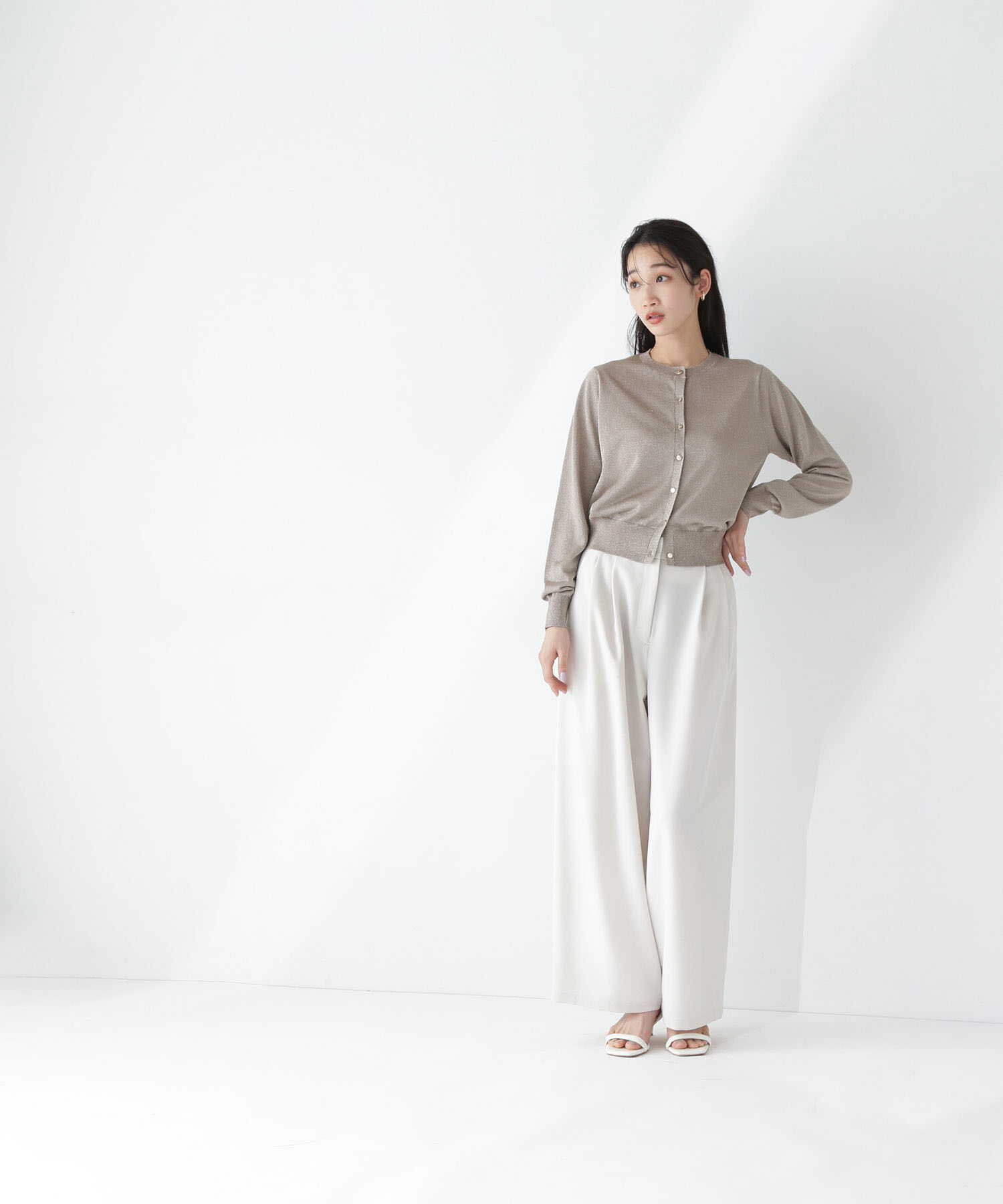  「ラメシアーベーシックカーディガン」|ニット・セーター|