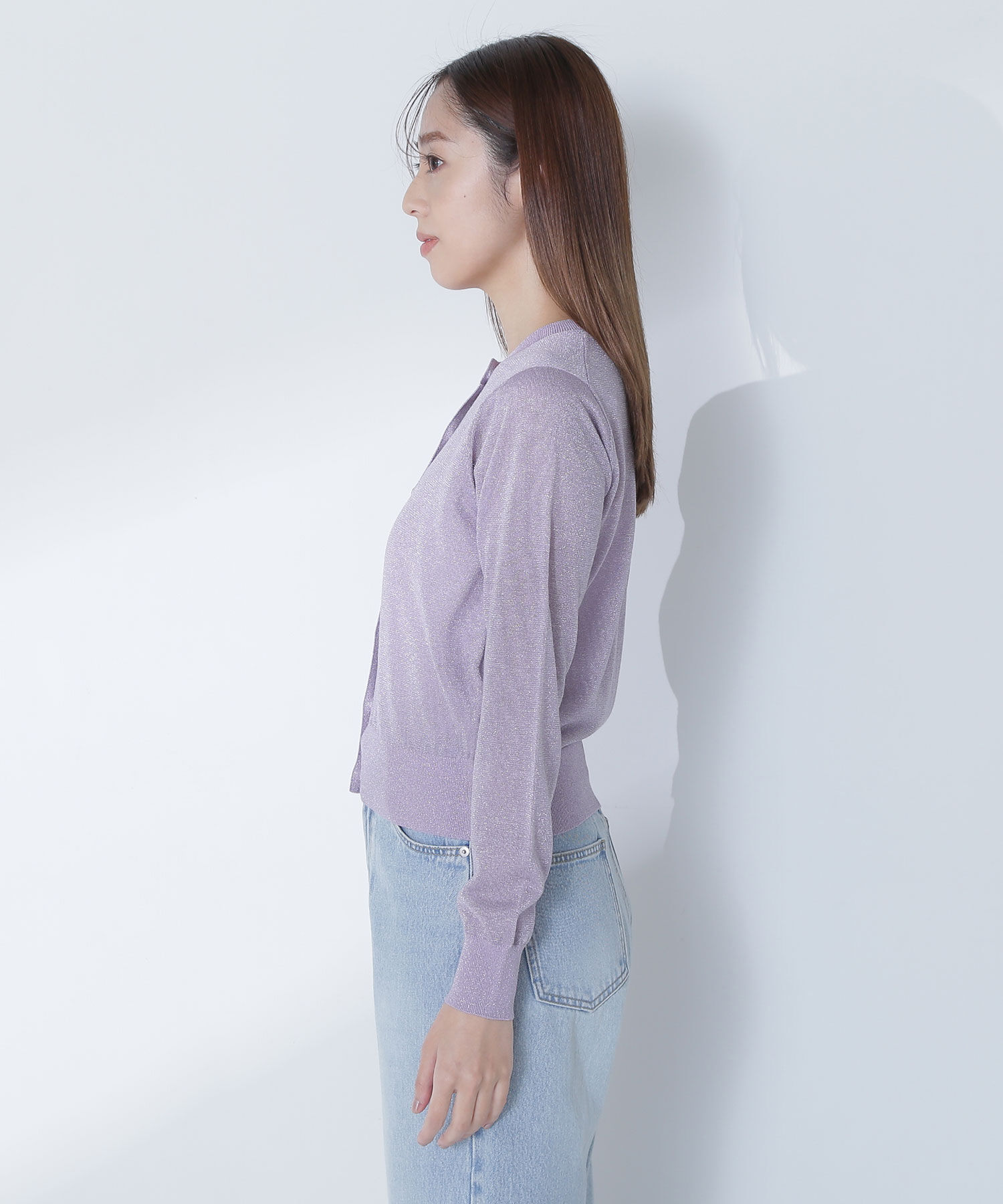  「ラメシアーベーシックカーディガン」|ニット・セーター|